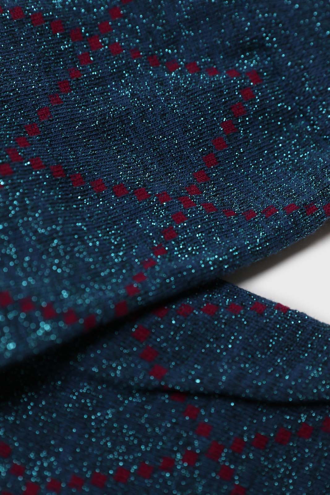 Blue and purple dotted diamond metallic socks_2