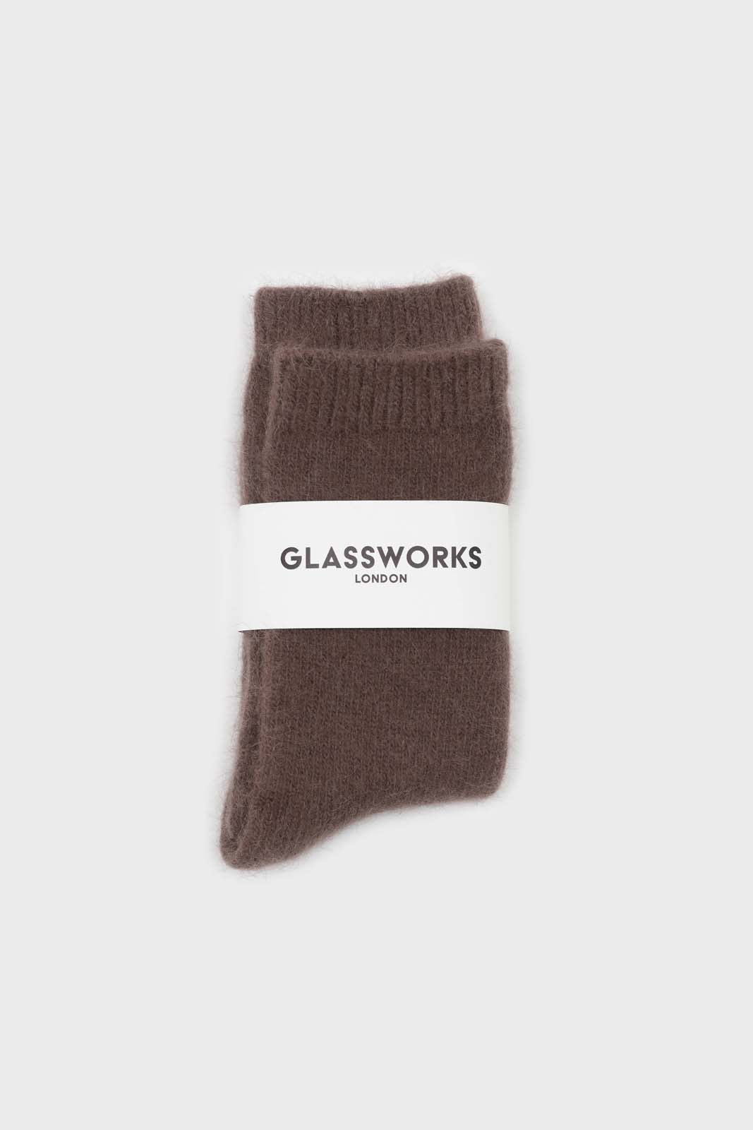 Deep brown angora smooth socks_3