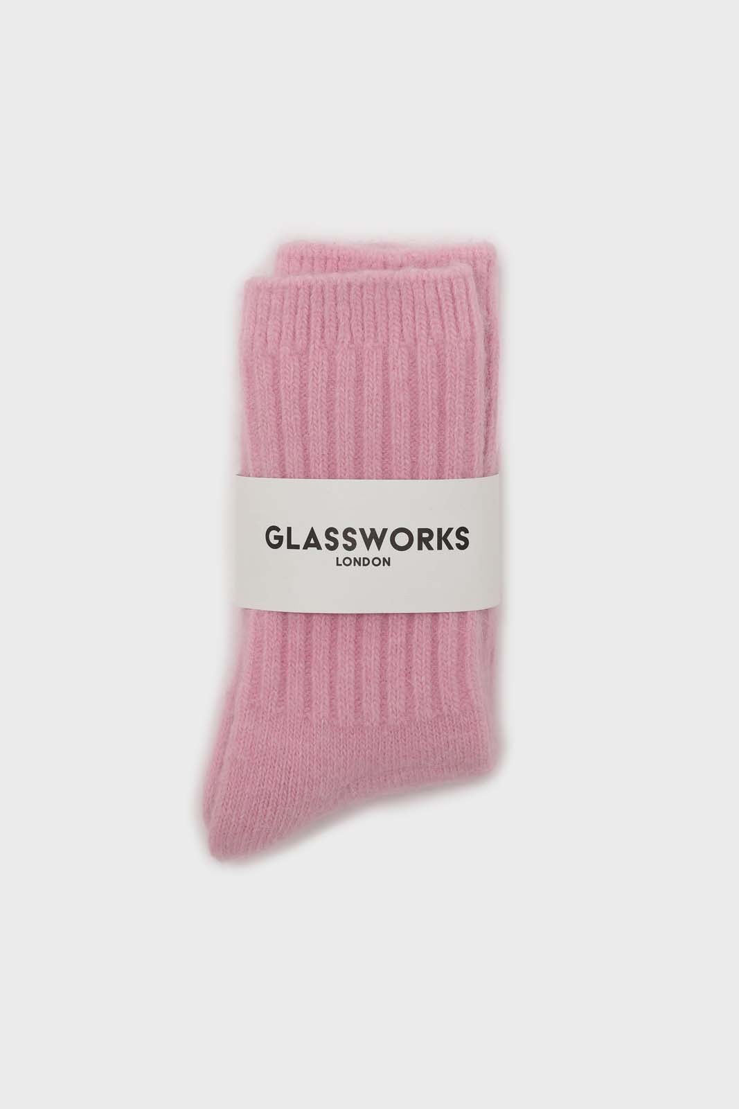 Bright pink angora ribbed socks_2