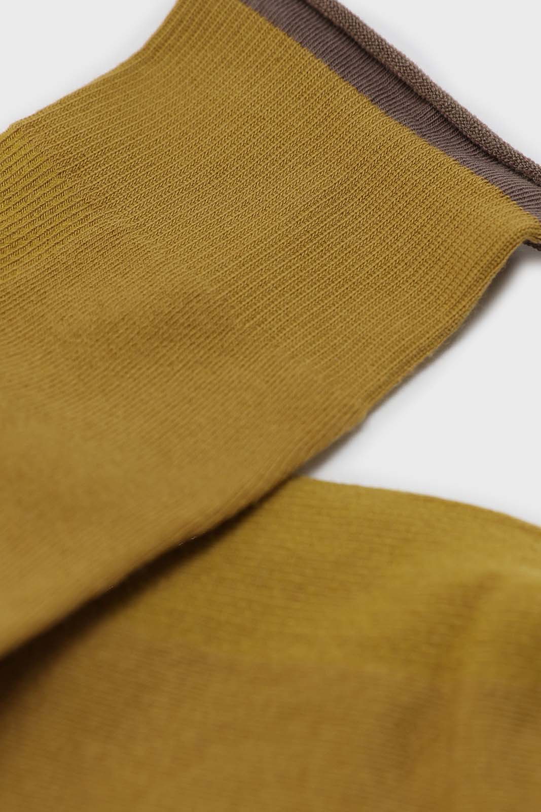 Yellow and beige rolled trim socks_2