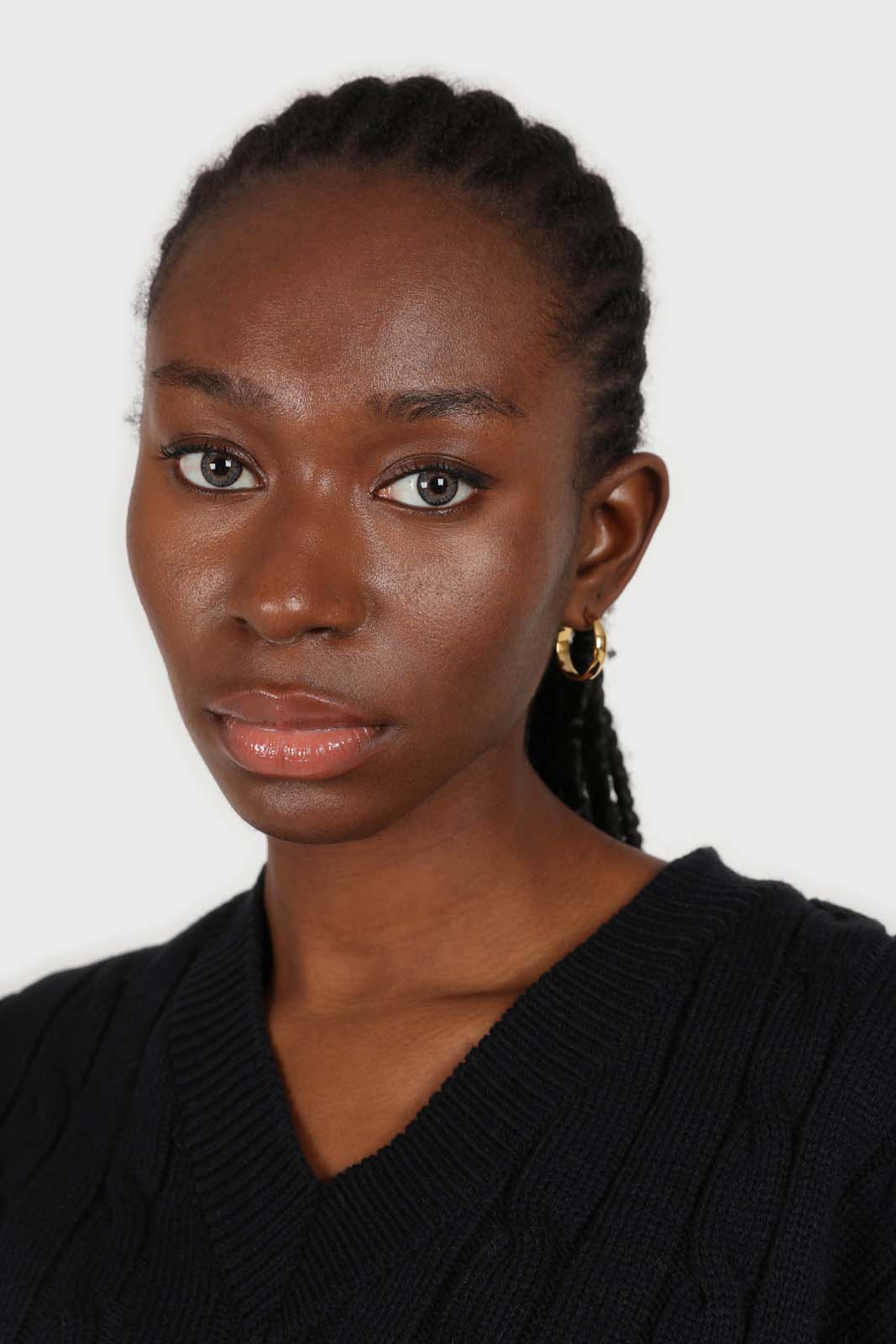 Navy cableknit knit vest_4