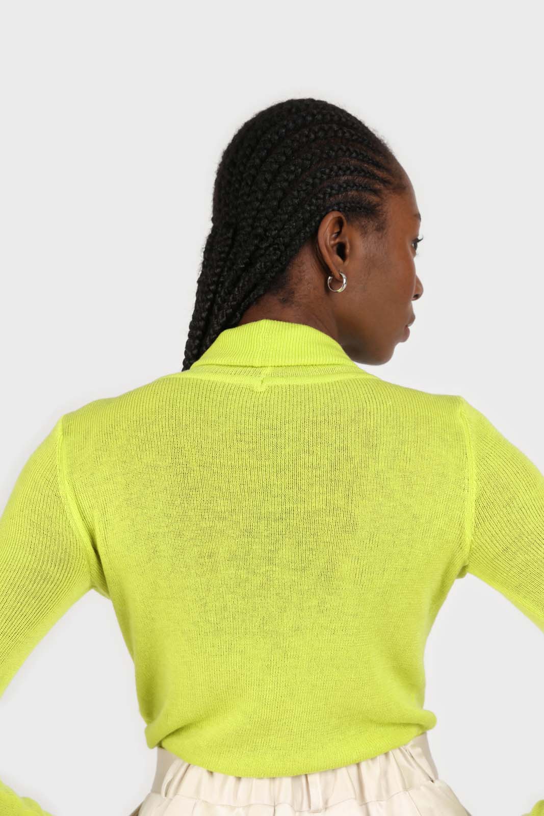 Bright green wool blend turtleneck top_3