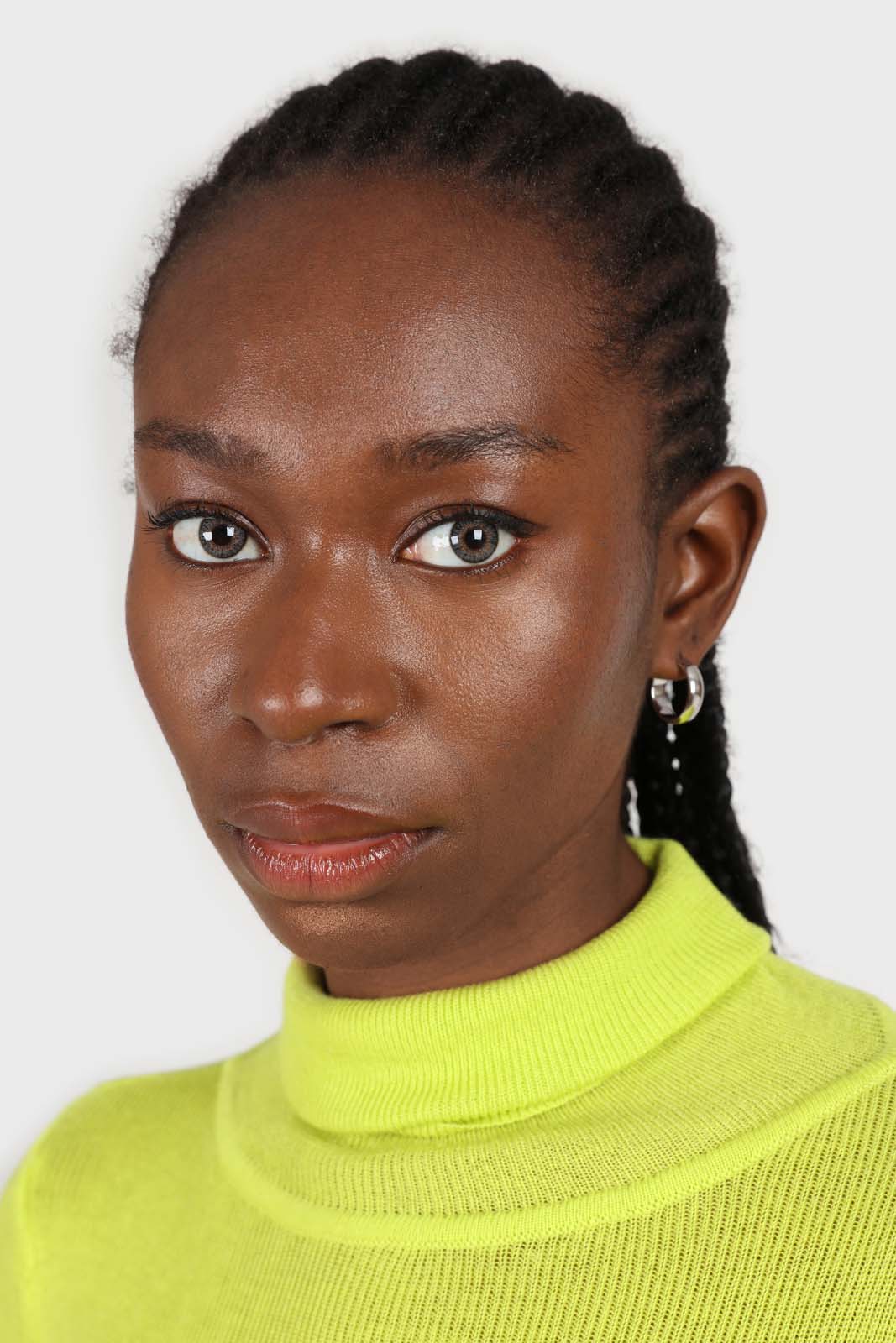 Bright green wool blend turtleneck top_4