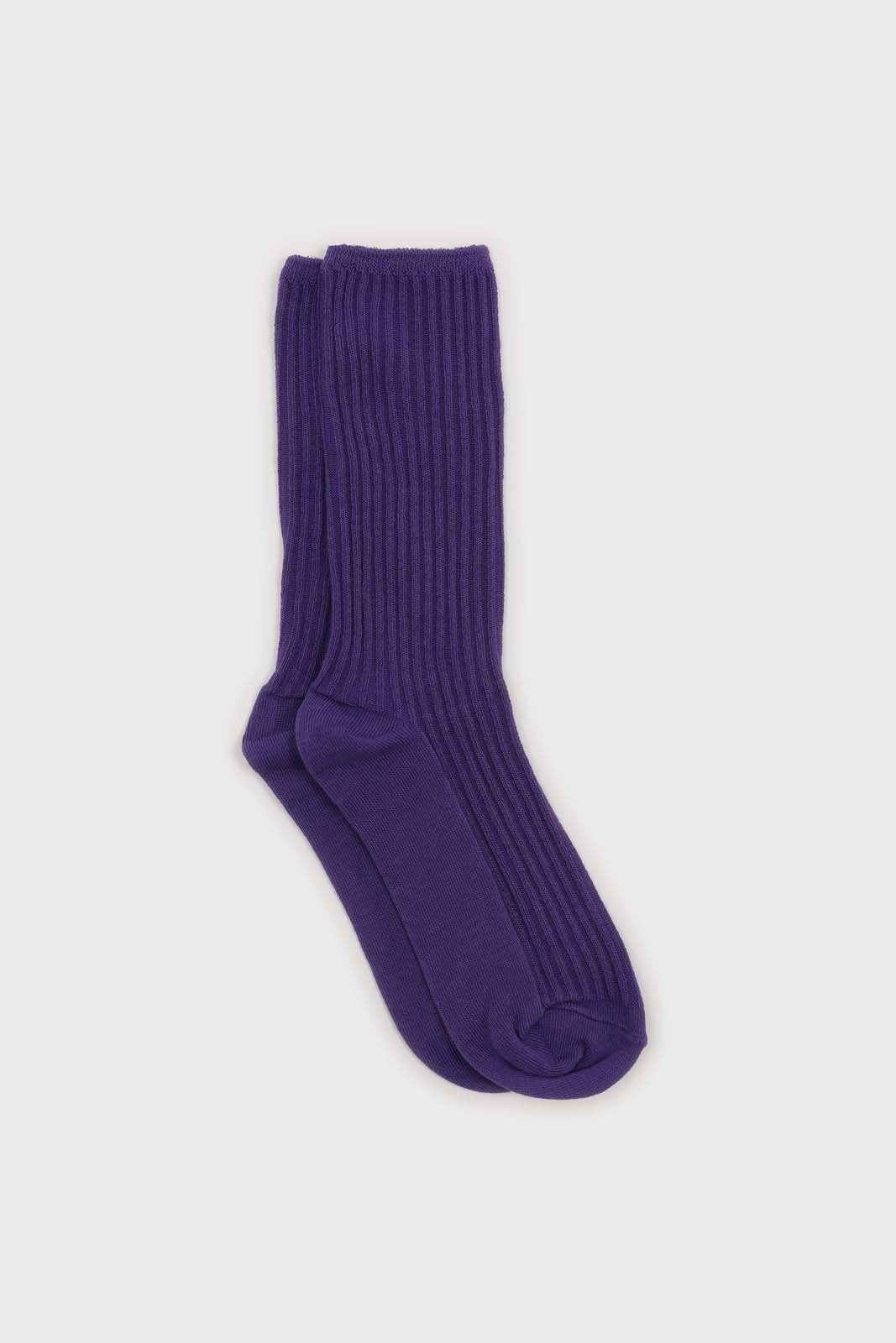 Violet long ribbed socks_1
