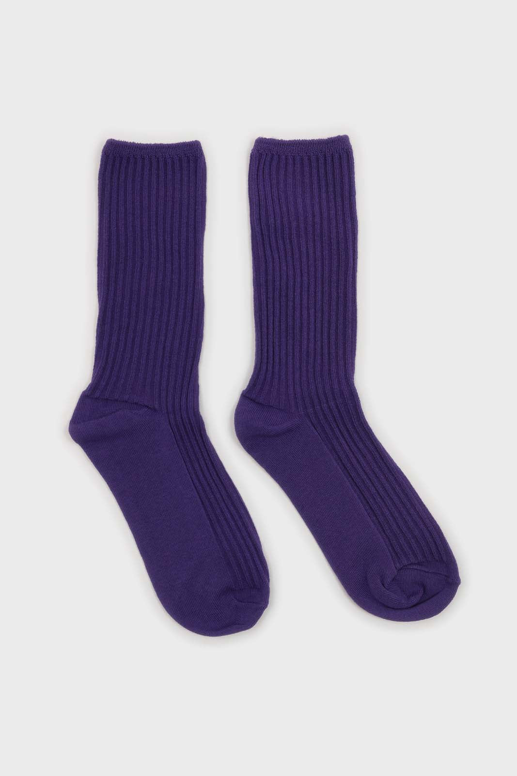 Violet long ribbed socks_4