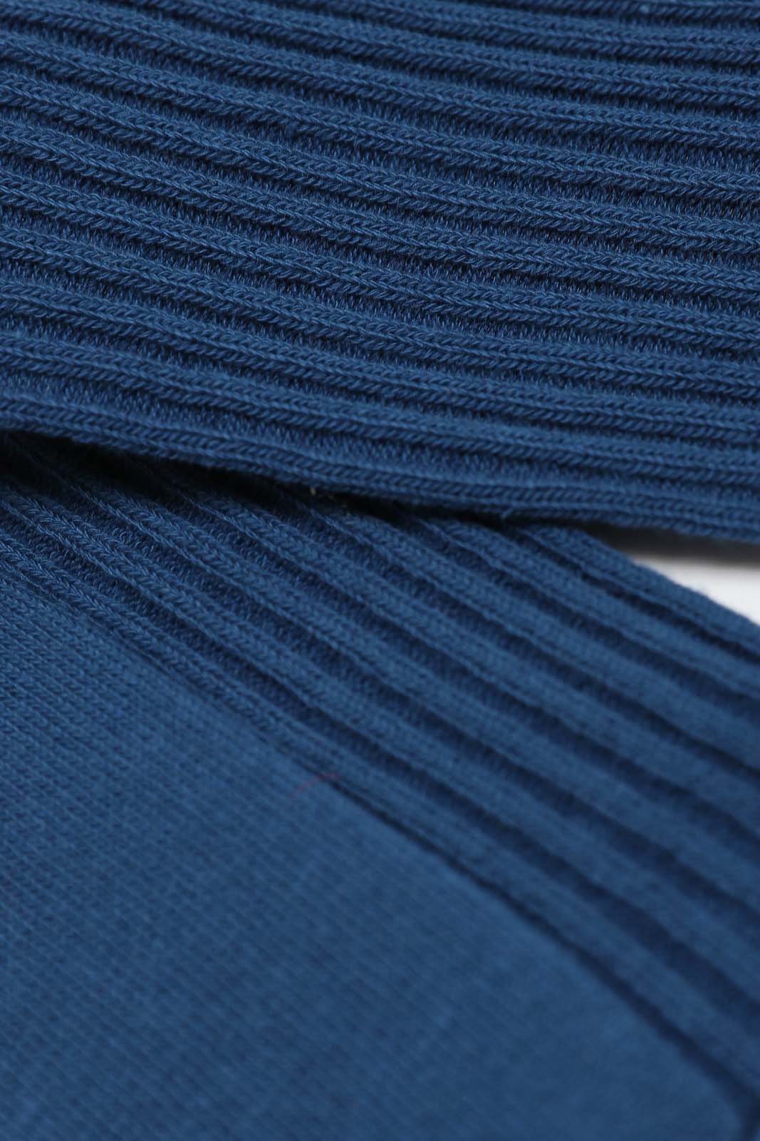 Dark blue long ribbed socks_2