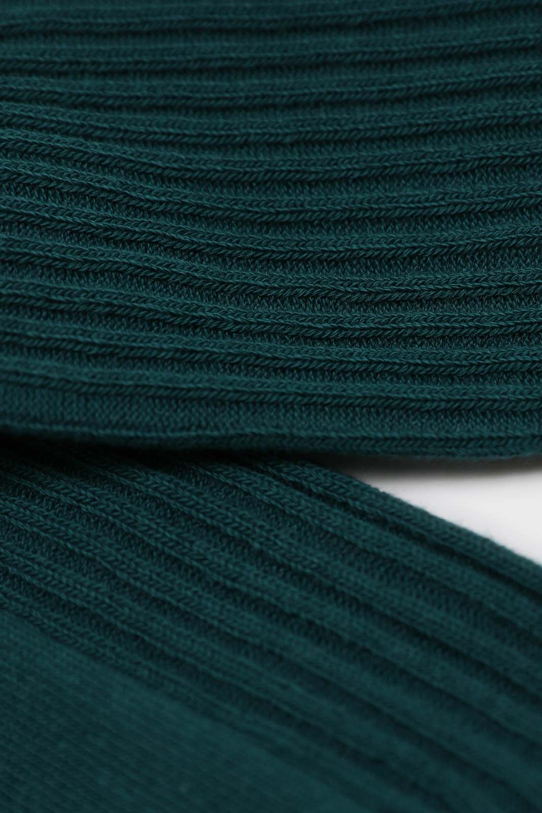 Dark green long ribbed socks_2