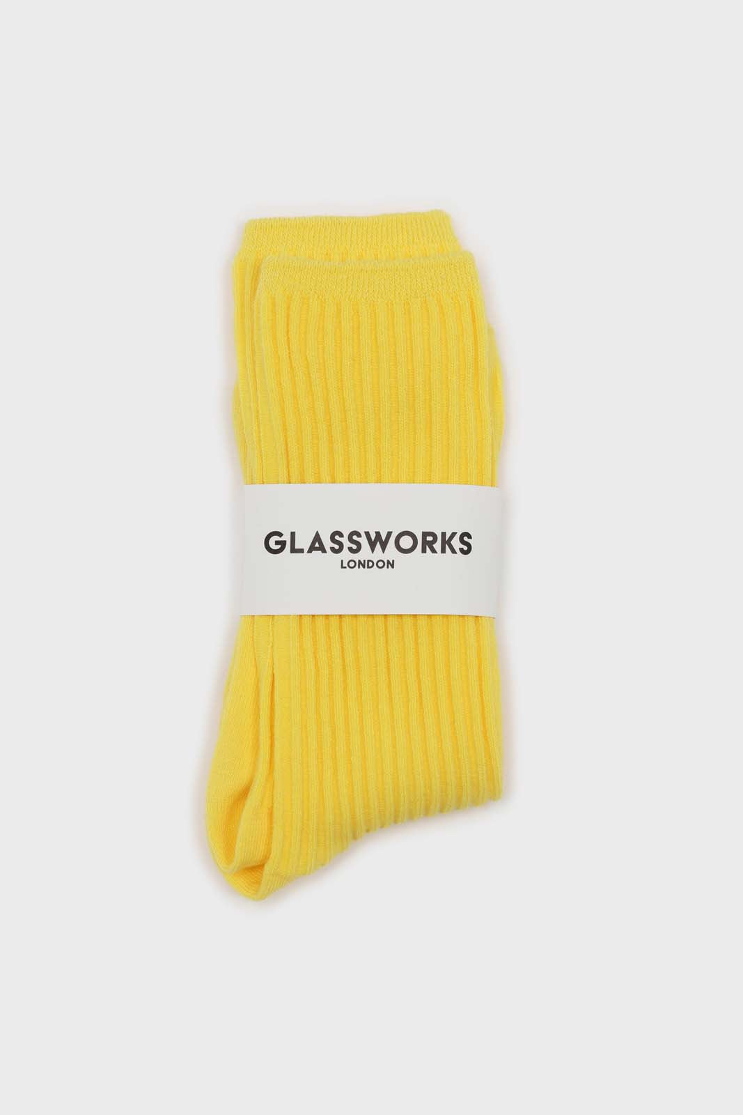 Bright yellow long ribbed socks_3