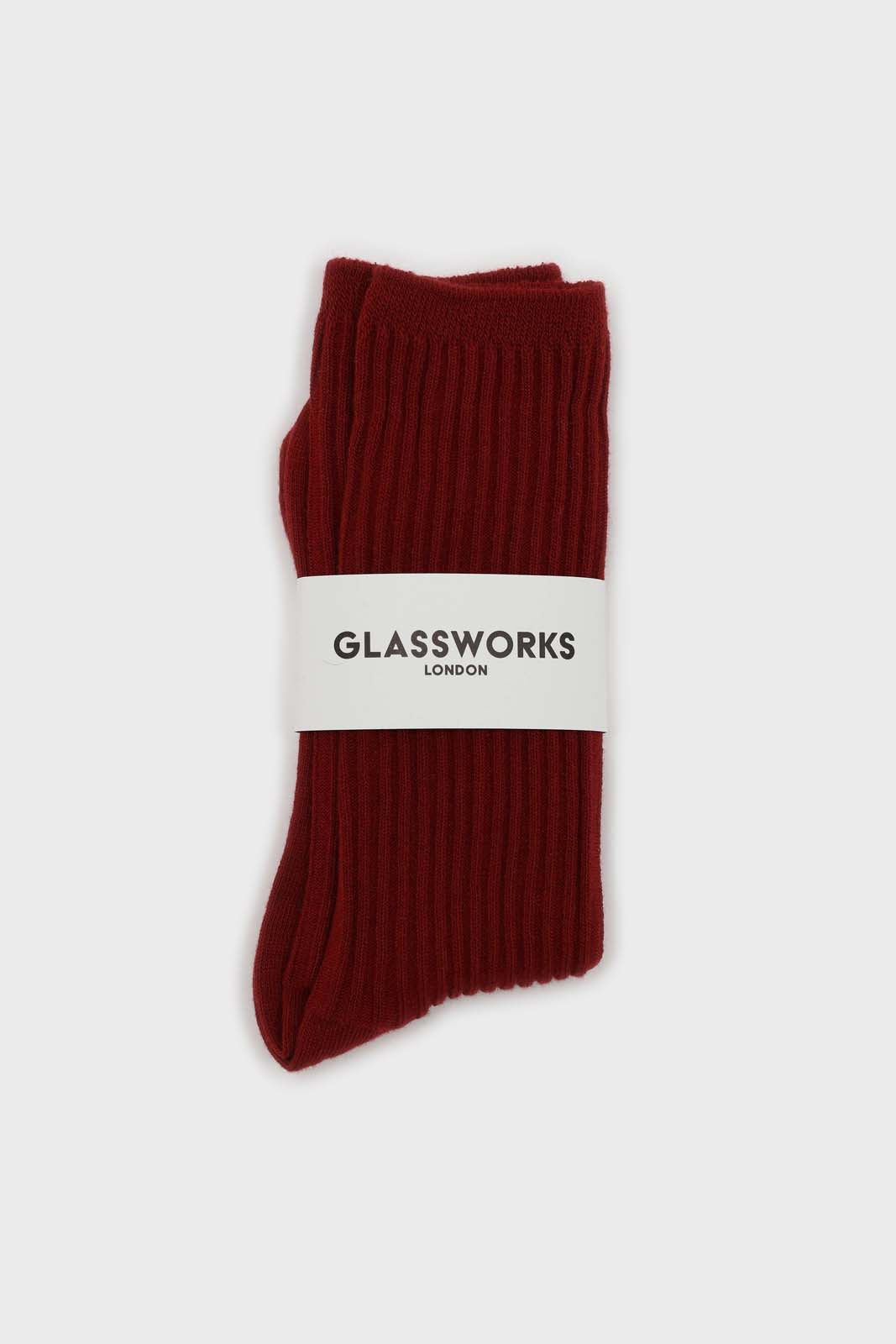 Burgundy long ribbed socks_4