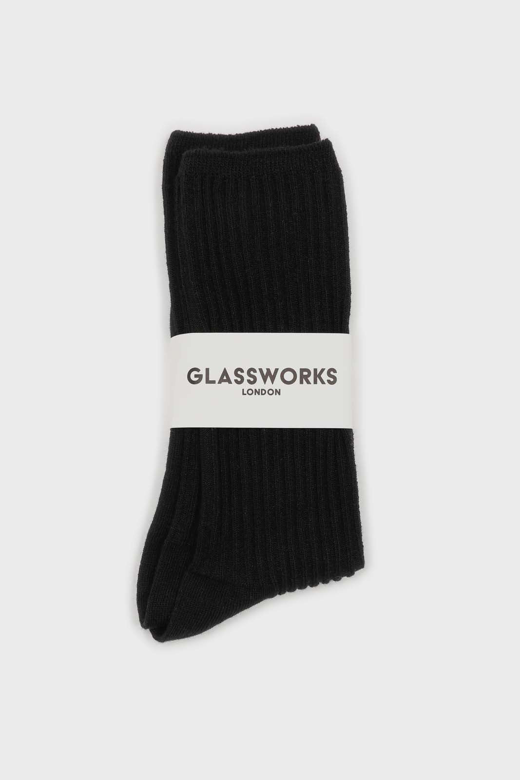 Black long ribbed socks_3