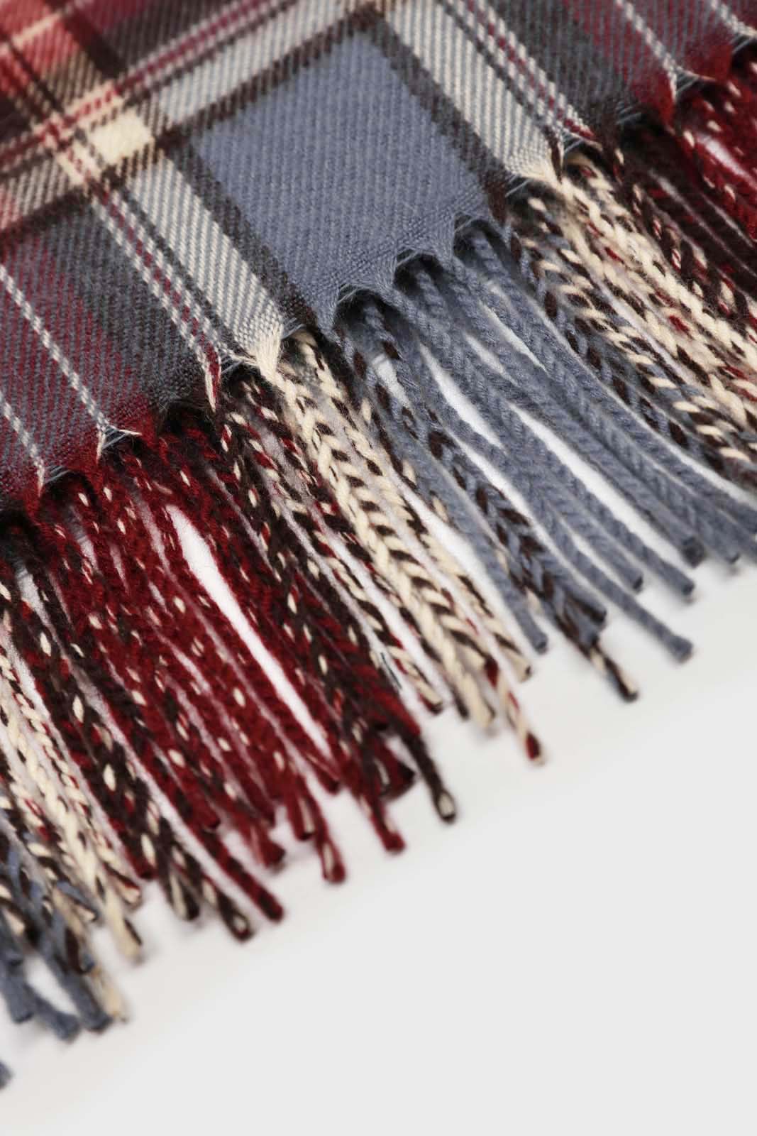 Blue and burgundy classic plaid scarf_3