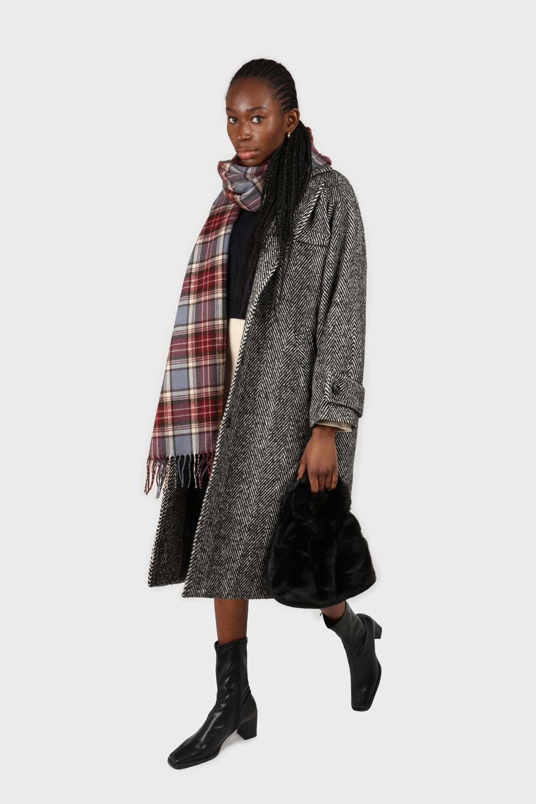 Blue and burgundy classic plaid scarf_6