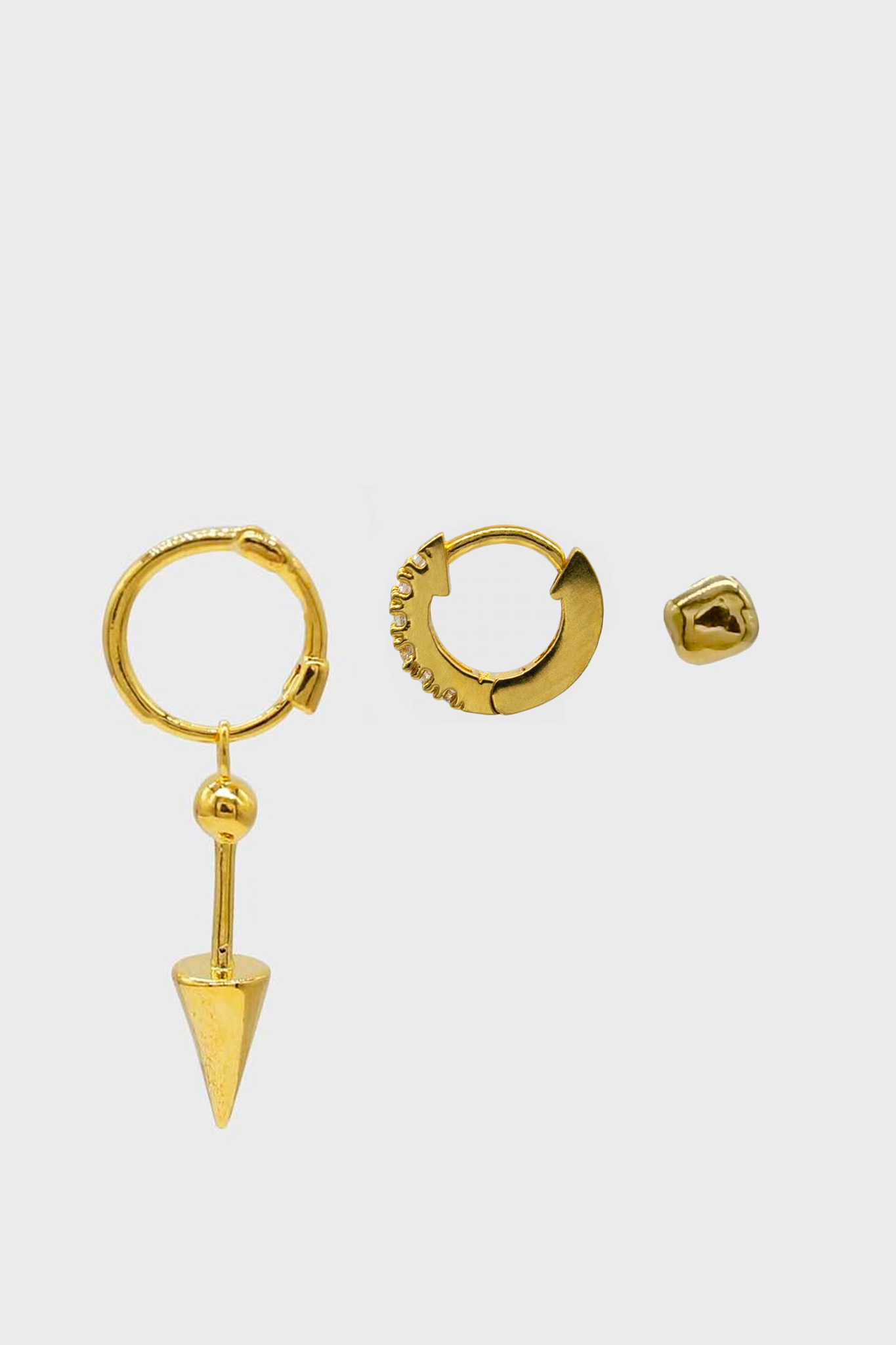 Gold spiked diamante ear party stack_1