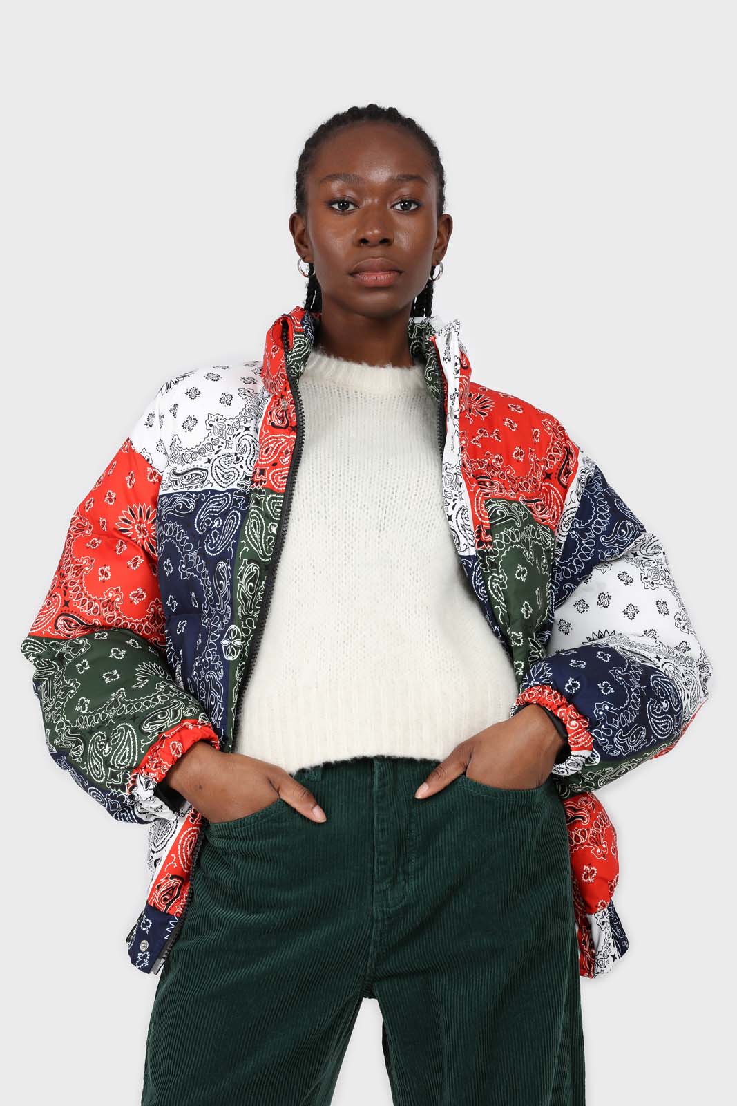 Multicolor paisley patchwork puffer jacket_2
