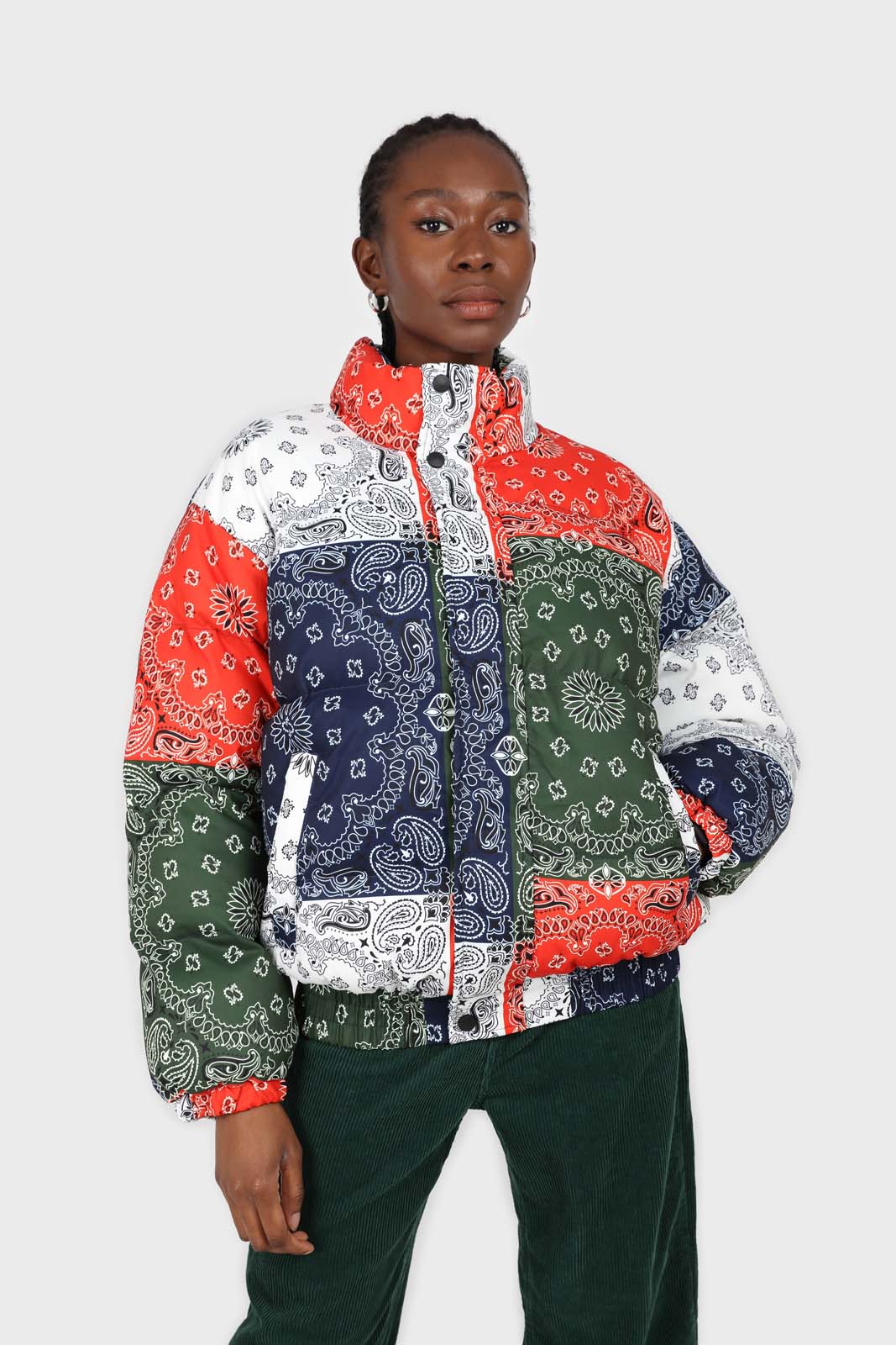Multicolor paisley patchwork puffer jacket_1