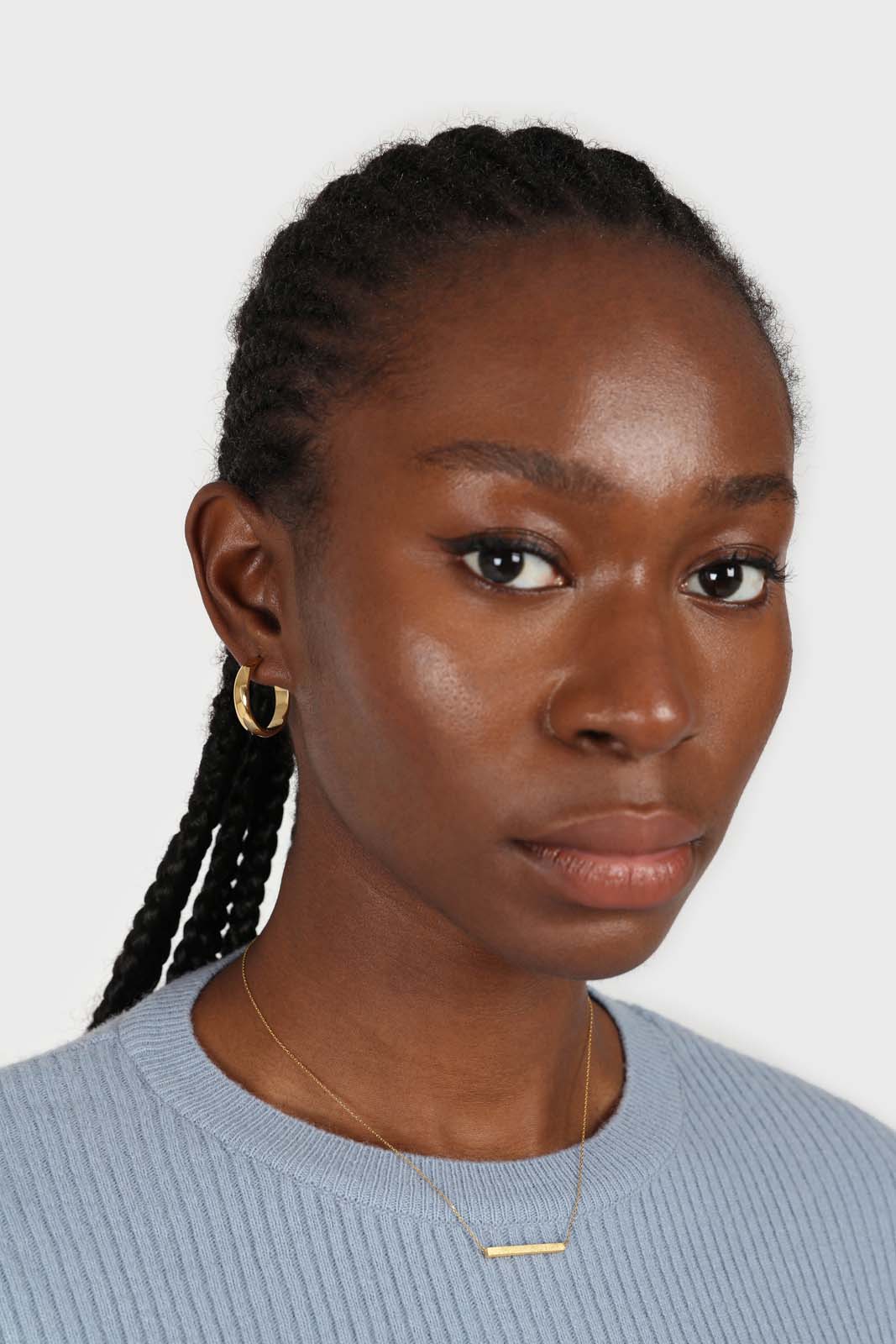 Blue cashmere-wool blend cropped knit top_5