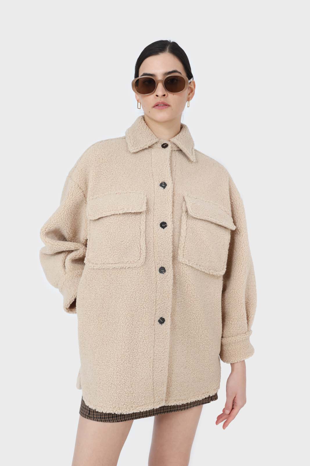 Beige teddy oversized shirt jacket_1