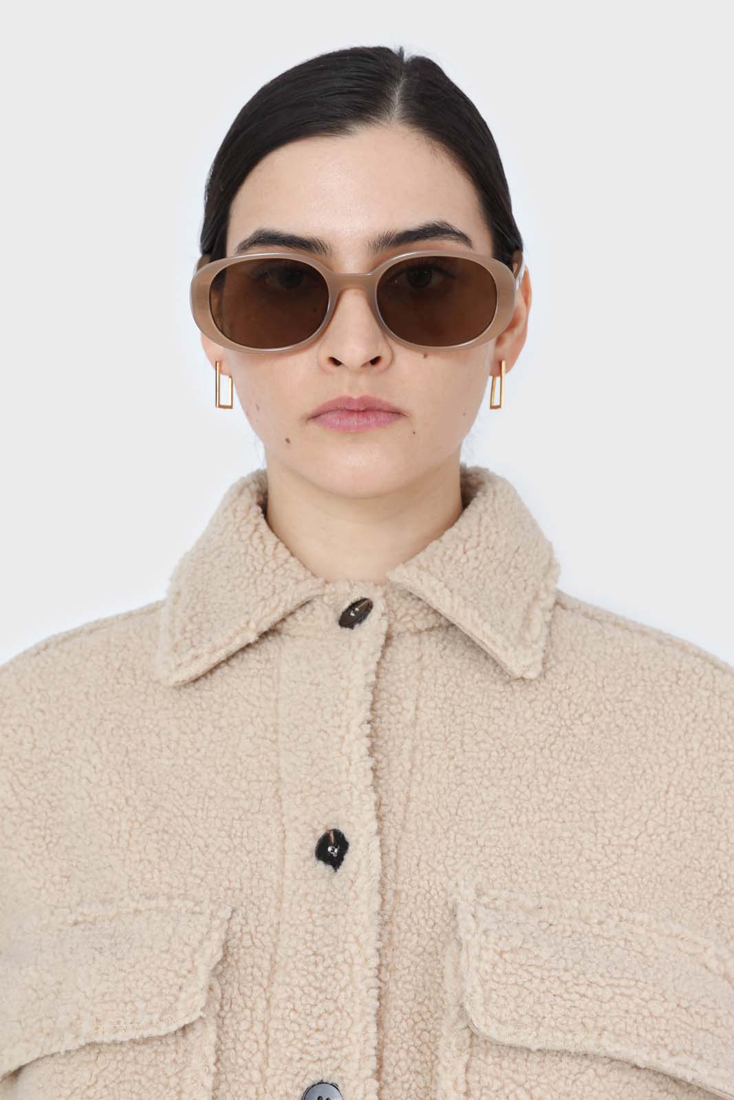 Beige teddy oversized shirt jacket_4