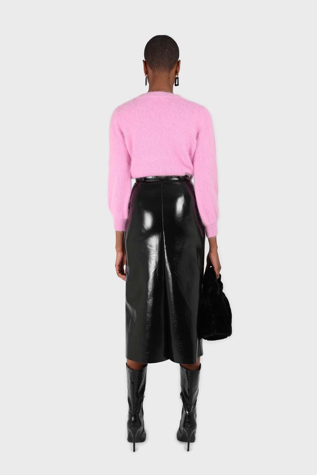 Bright pink balloon sleeve angora jumper_5