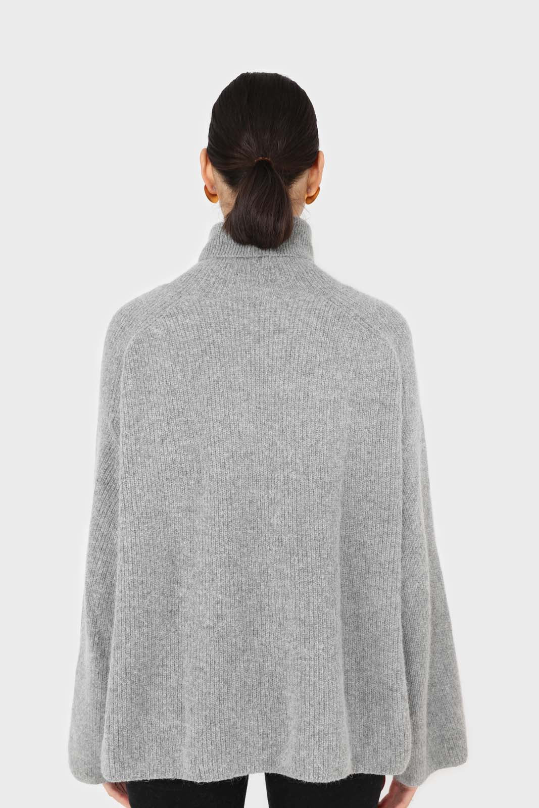 Charcoal ribbed angora wide fit turtleneck jumper_6
