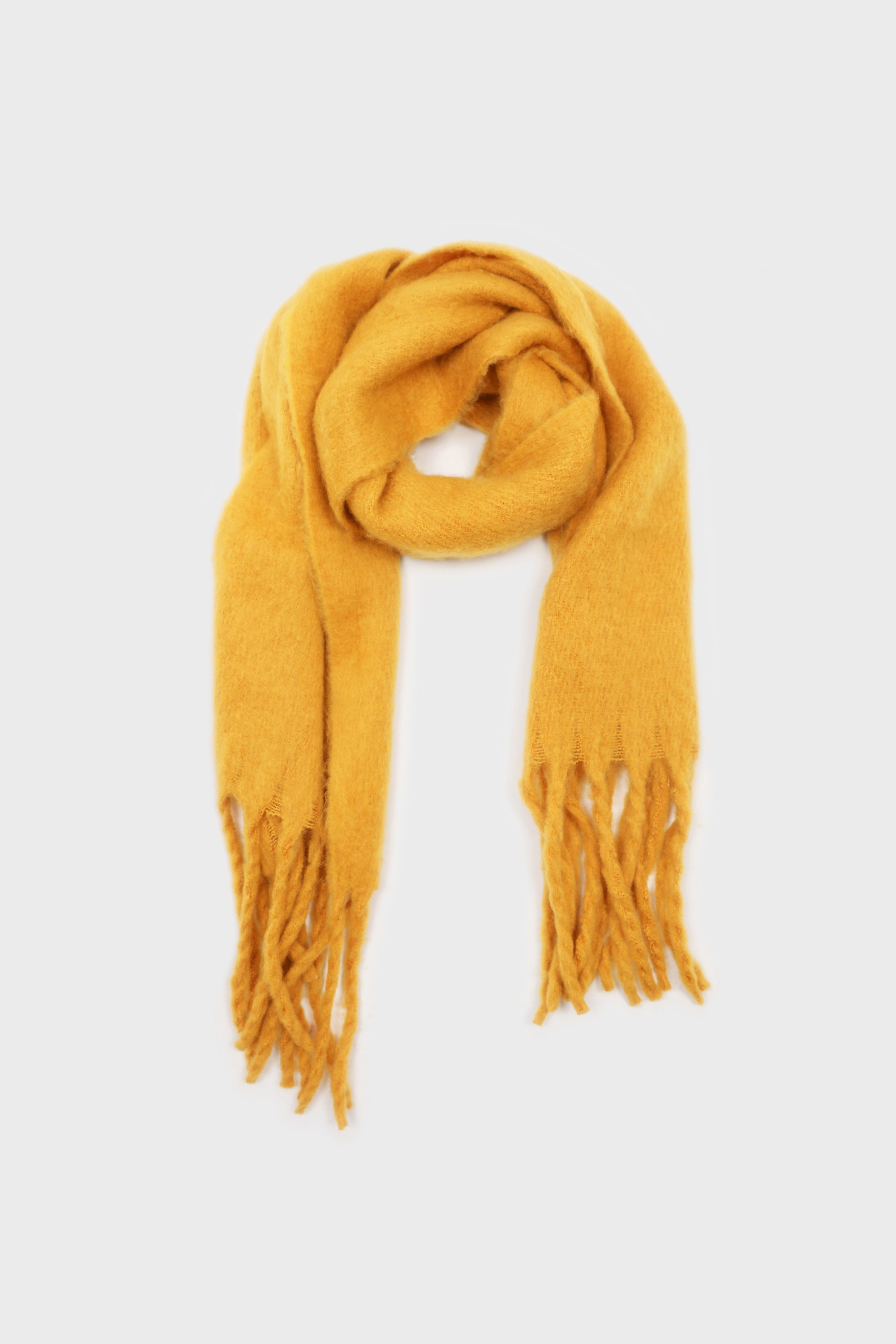 Mustard fuzzy thick scarf - 826_3