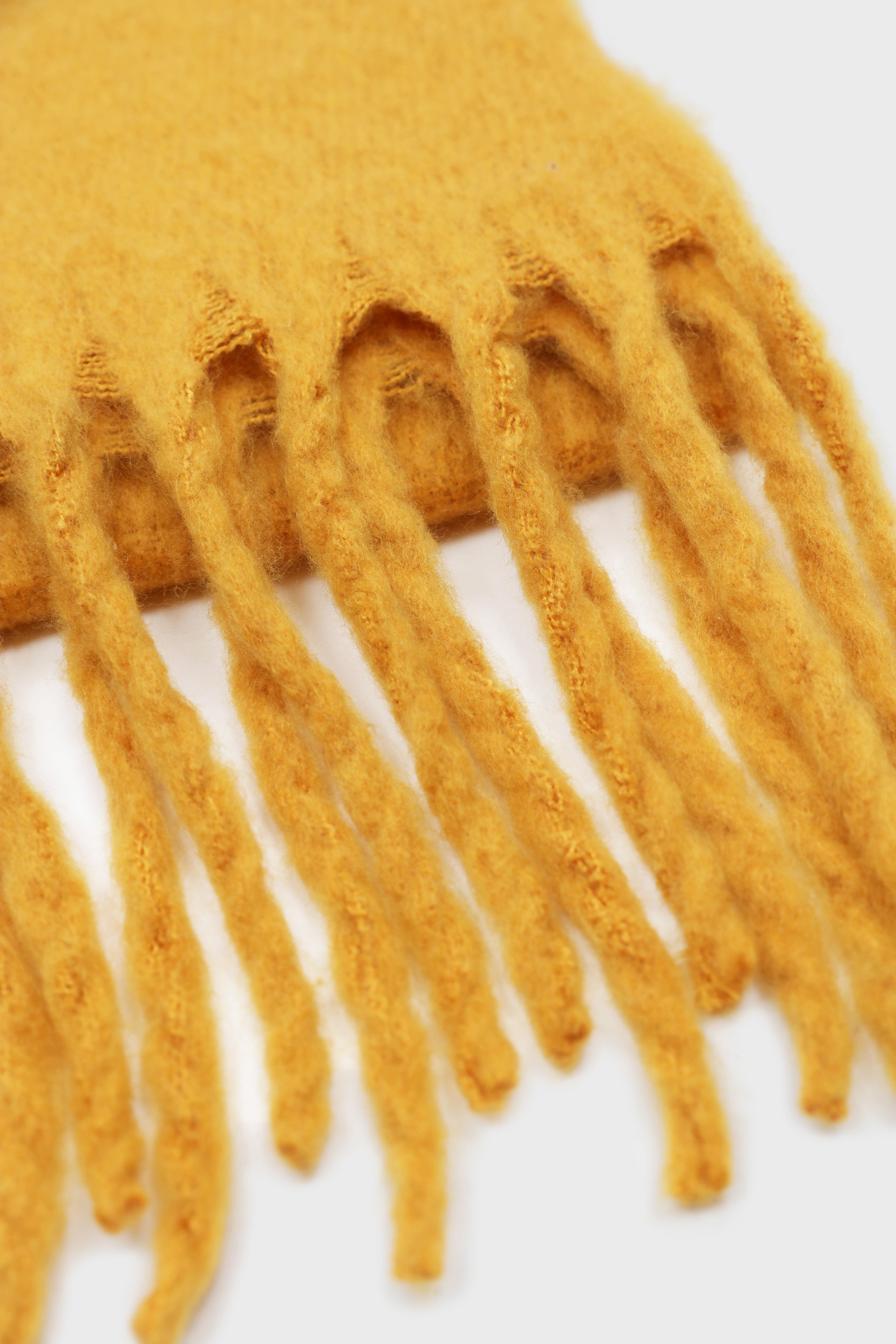 Mustard fuzzy thick scarf - 826_6