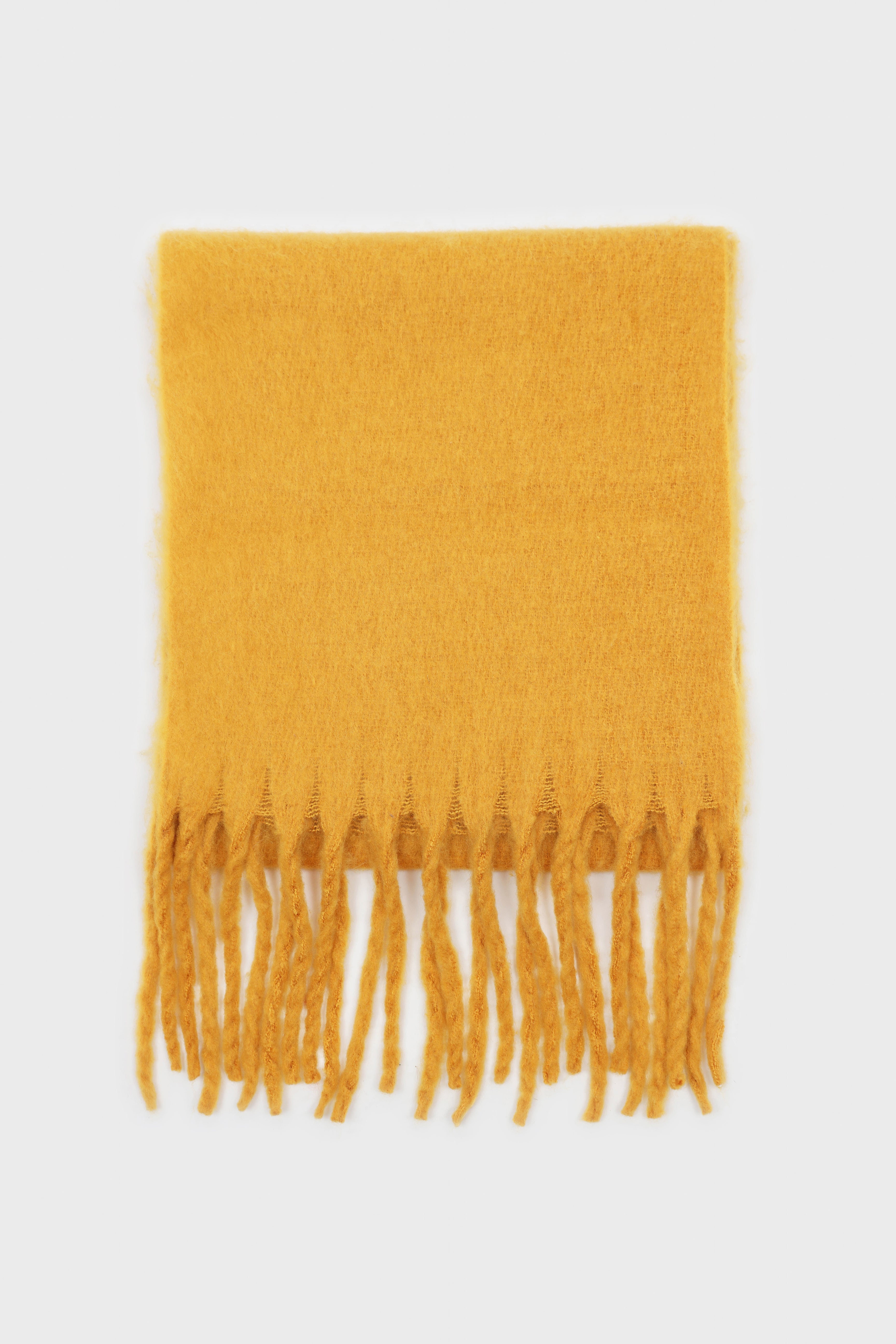 Mustard fuzzy thick scarf - 826_1