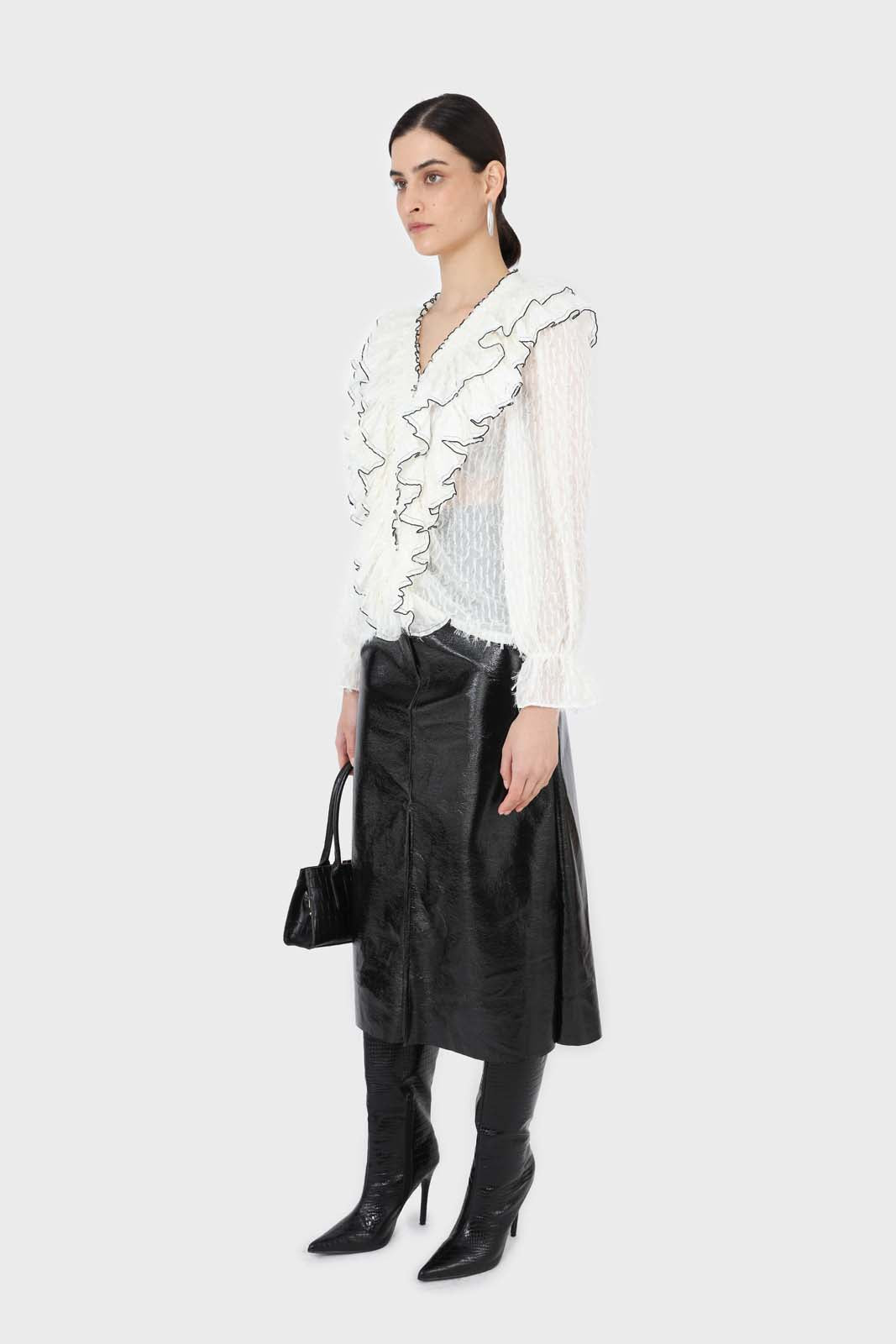 Ivory feather ruffle blouse_2