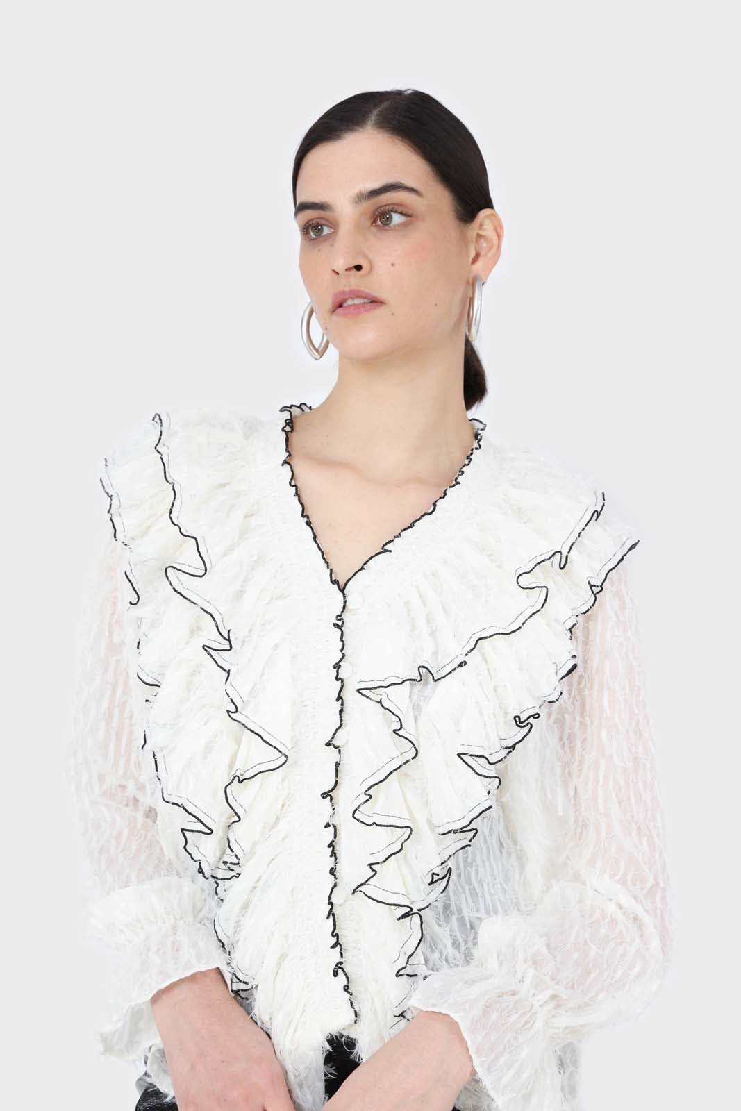 Ivory feather ruffle blouse_3