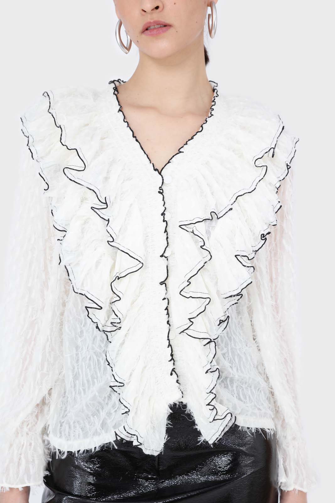 Ivory feather ruffle blouse_7