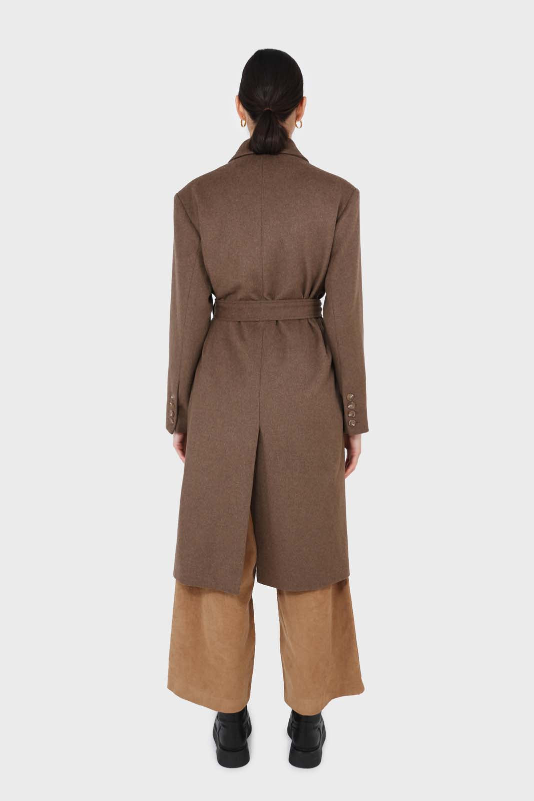 Brown double breasted wool blend coat_3