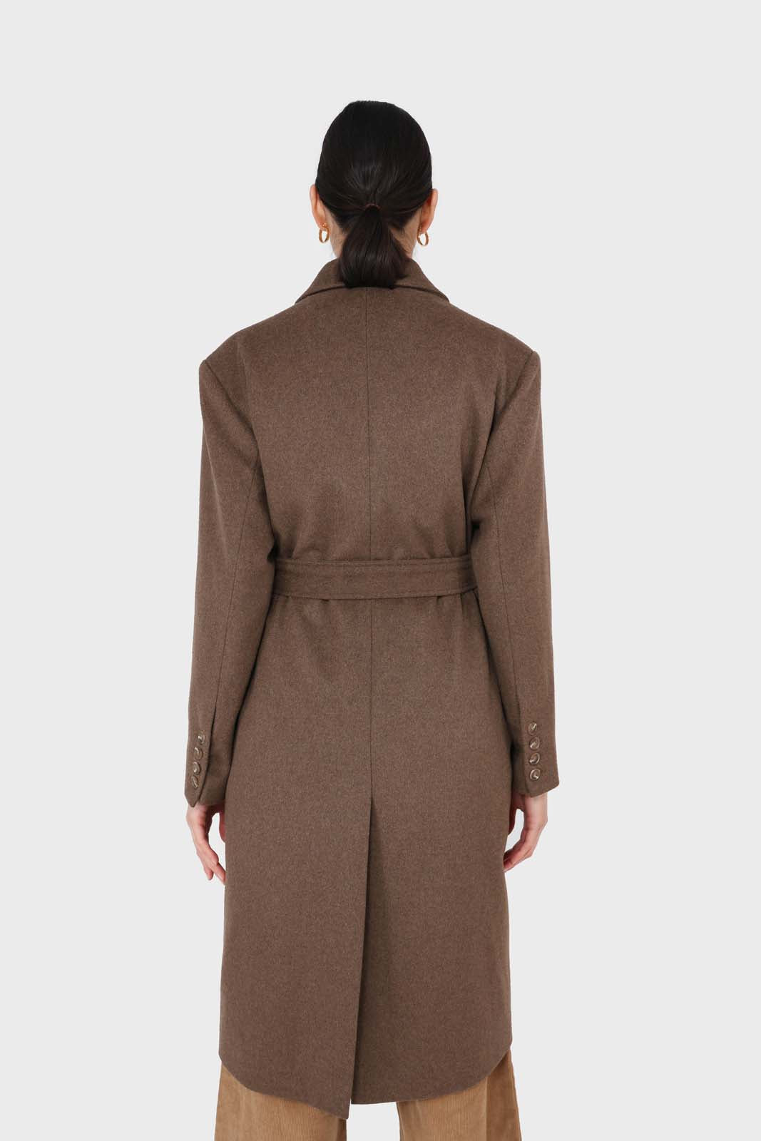 Brown double breasted wool blend coat_6