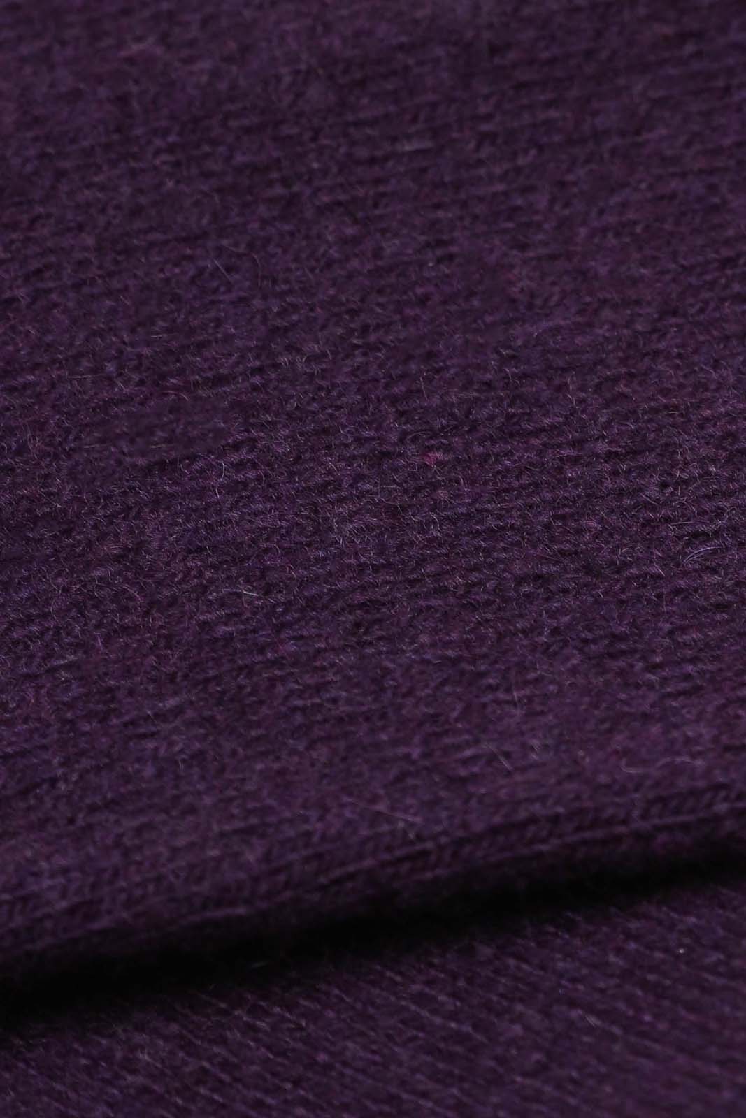 Violet smooth wool long socks_2