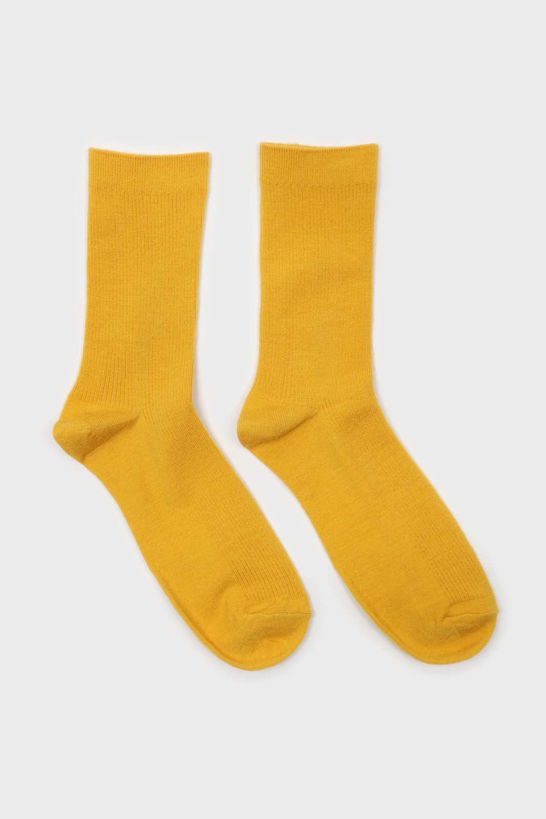 Yellow merino wool socks_4
