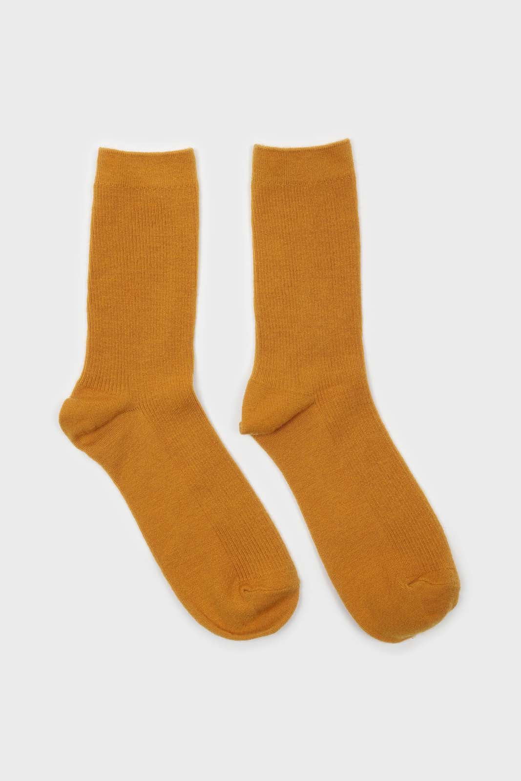 Mustard merino wool socks_3
