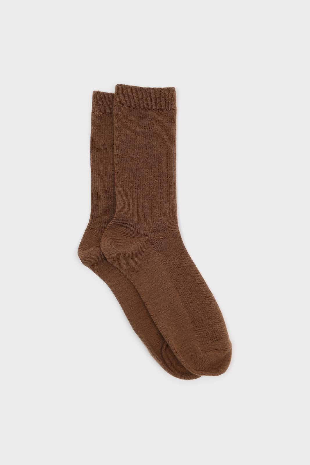 Dark beige merino wool socks_1
