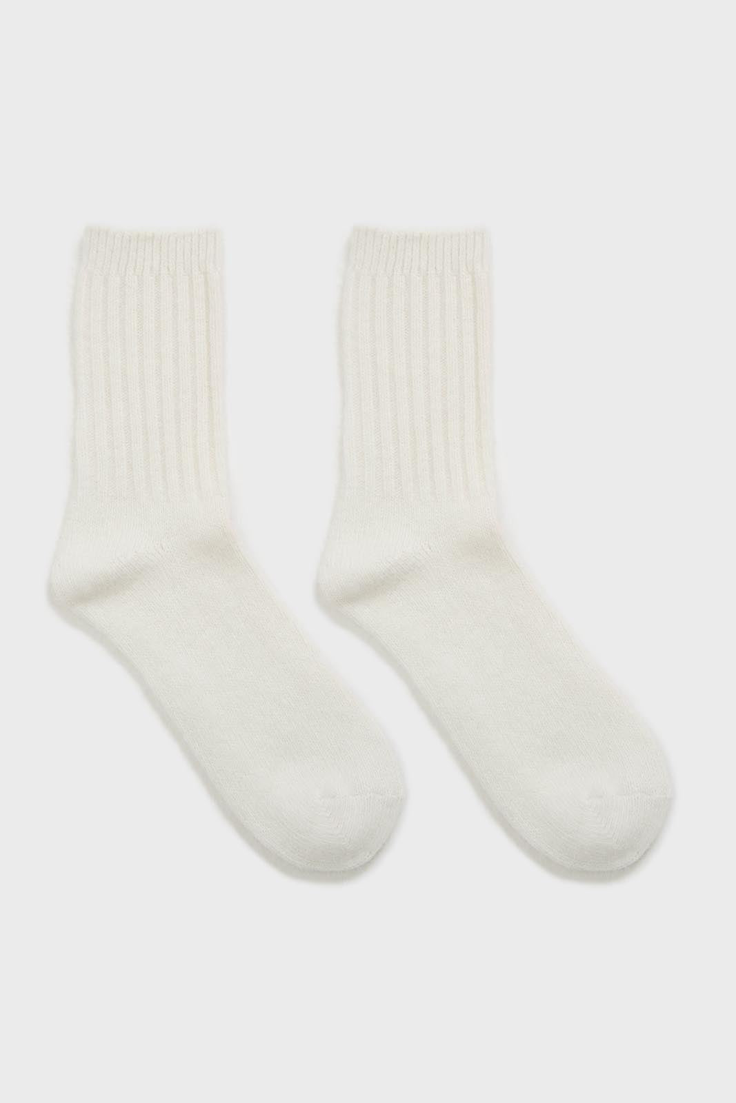 Ivory angora ribbed socks_4