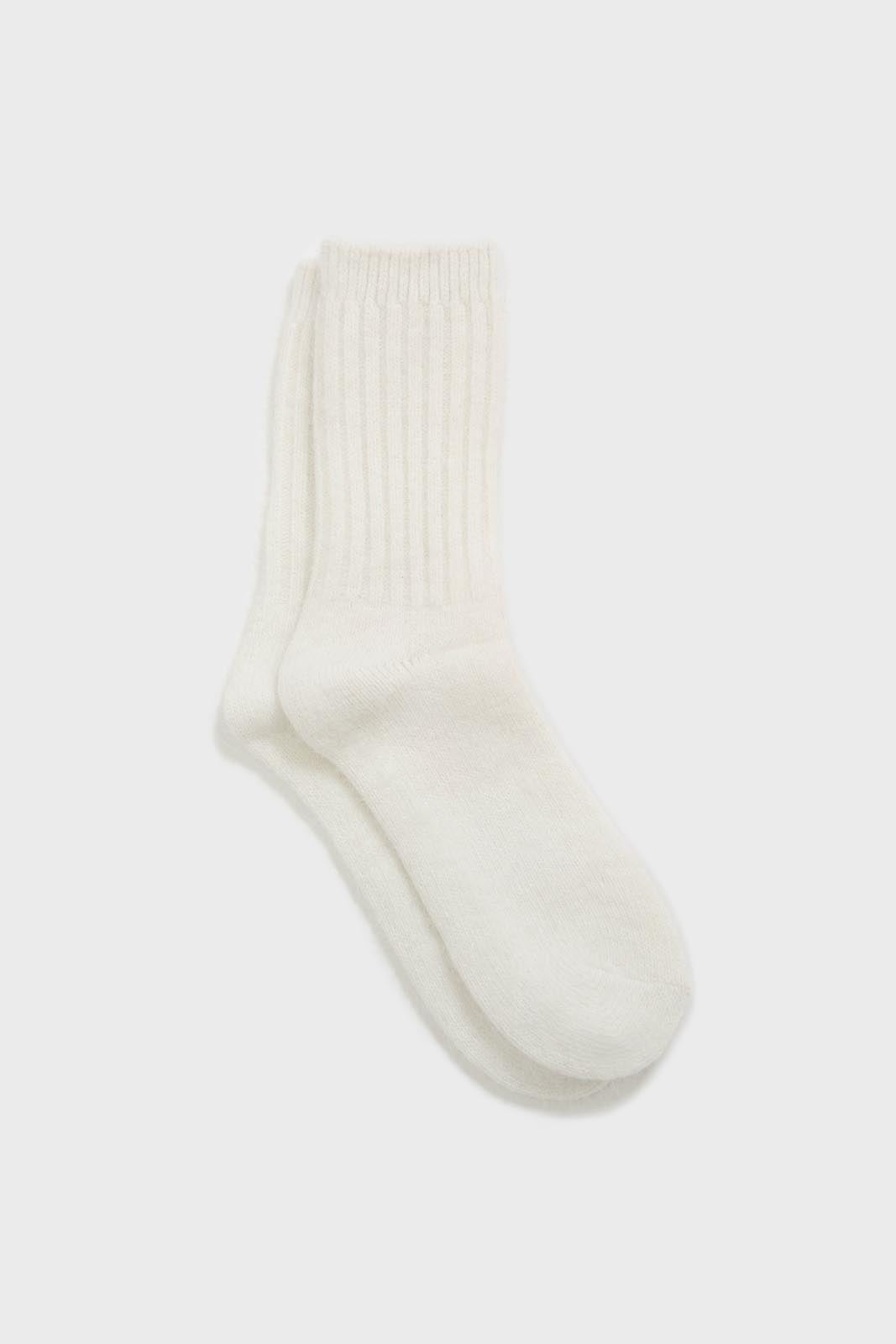 Ivory angora ribbed socks_1