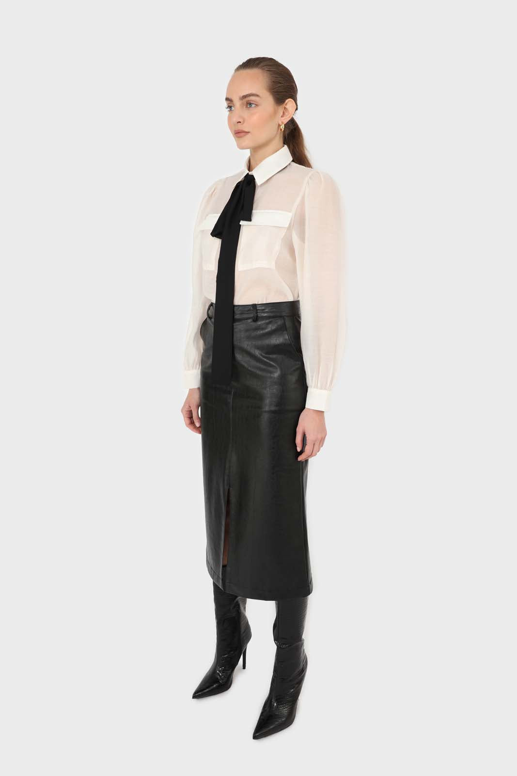 Ivory and black pussy bow semi sheer blouse_3