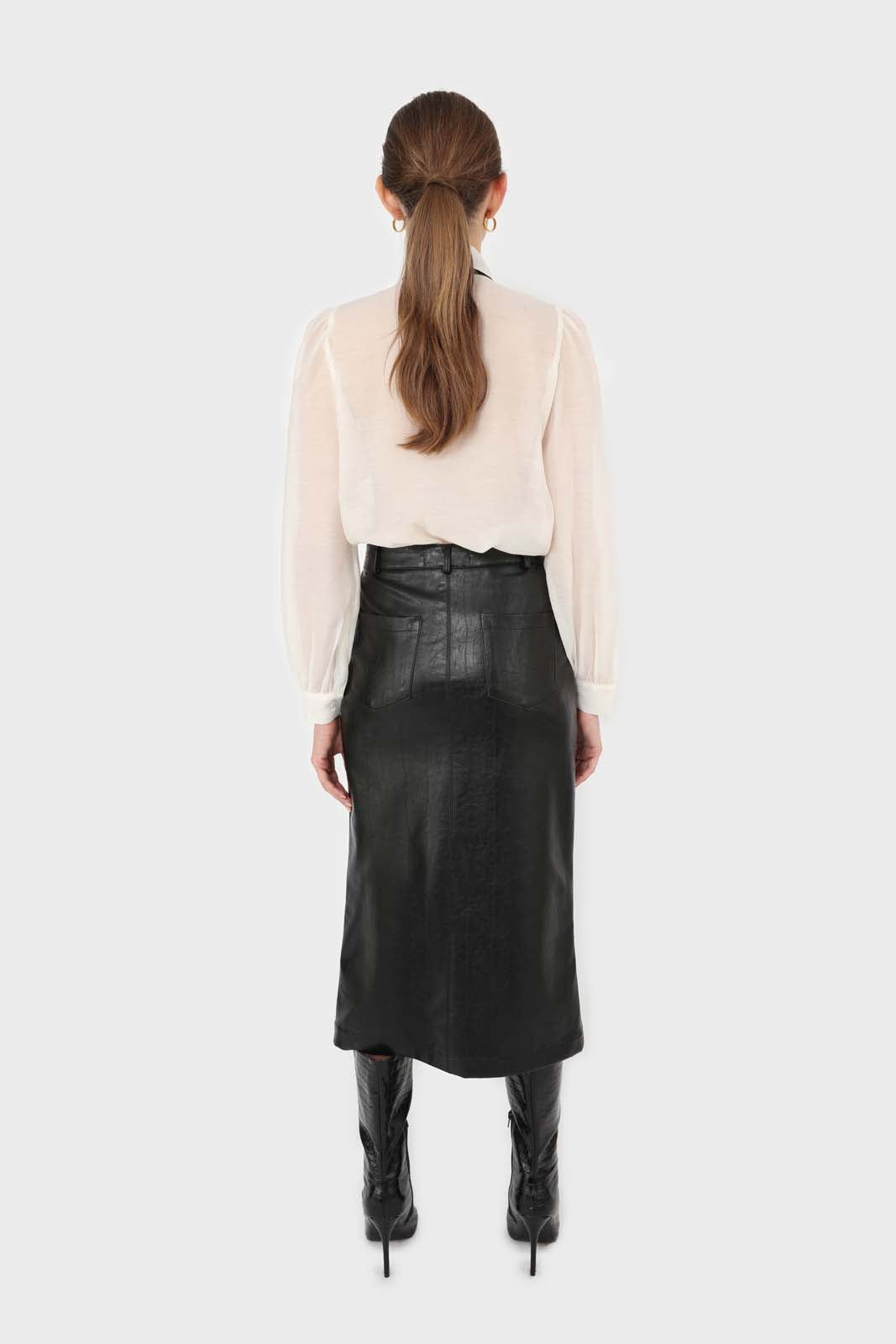 Ivory and black pussy bow semi sheer blouse_4