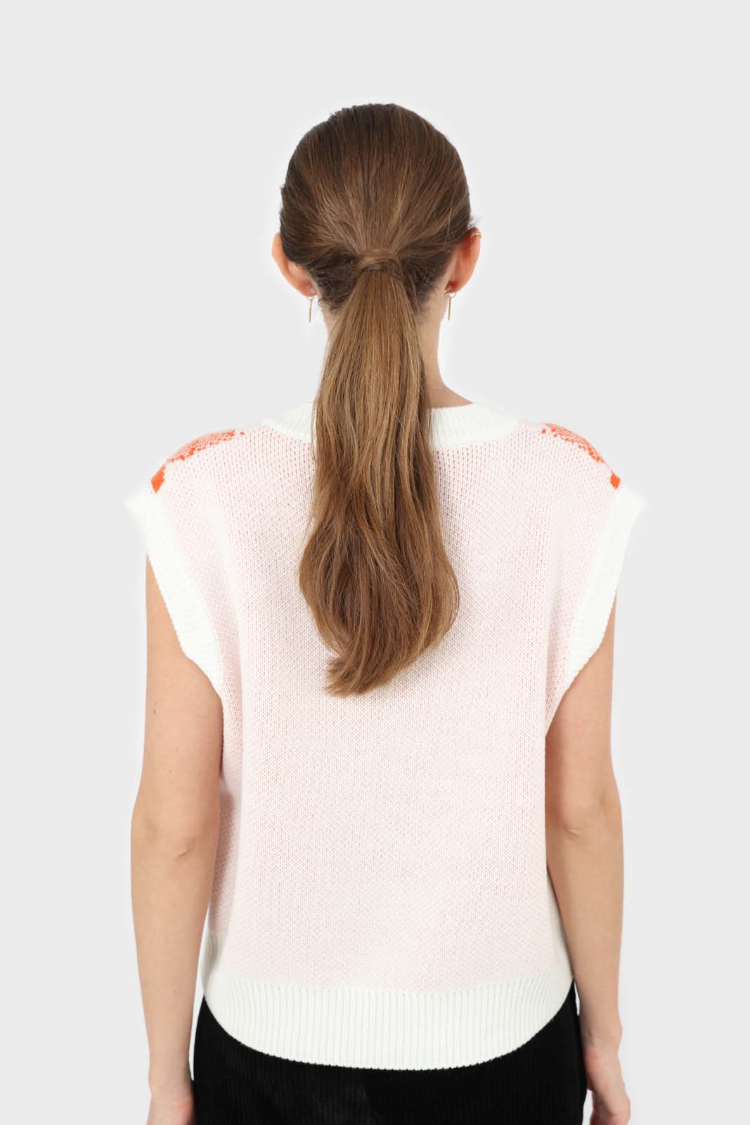 Ivory and orange bright argyle knit vest_6