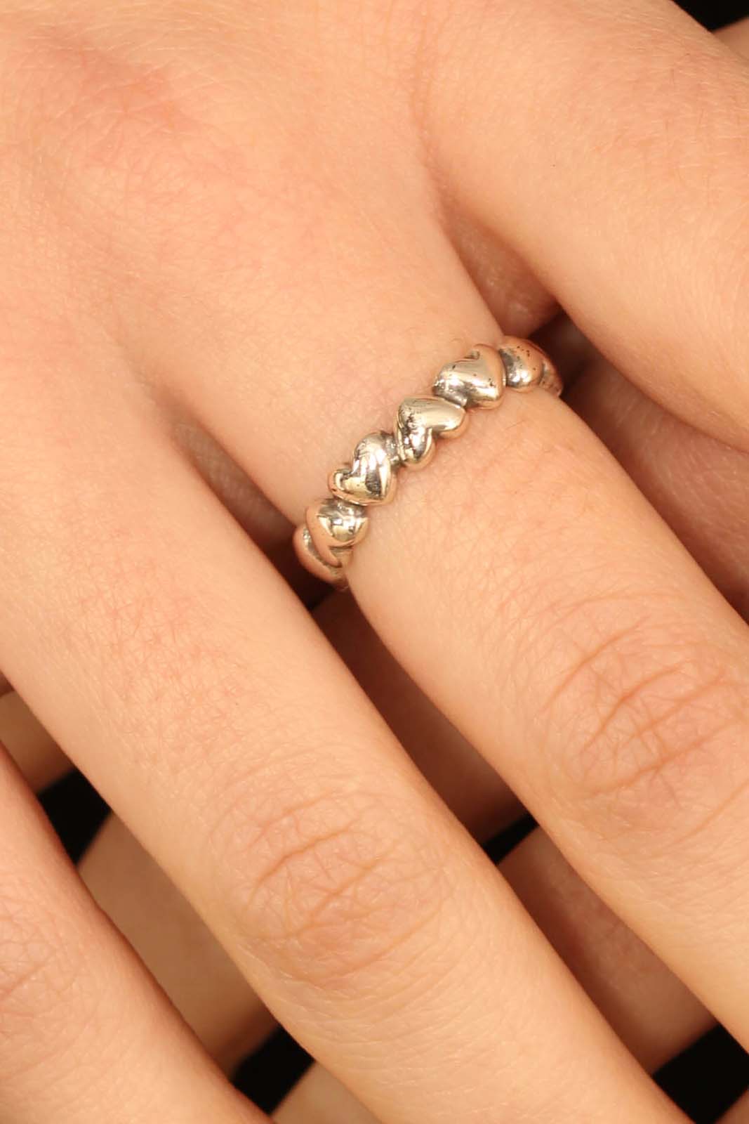 Silver mini hearts ring_2