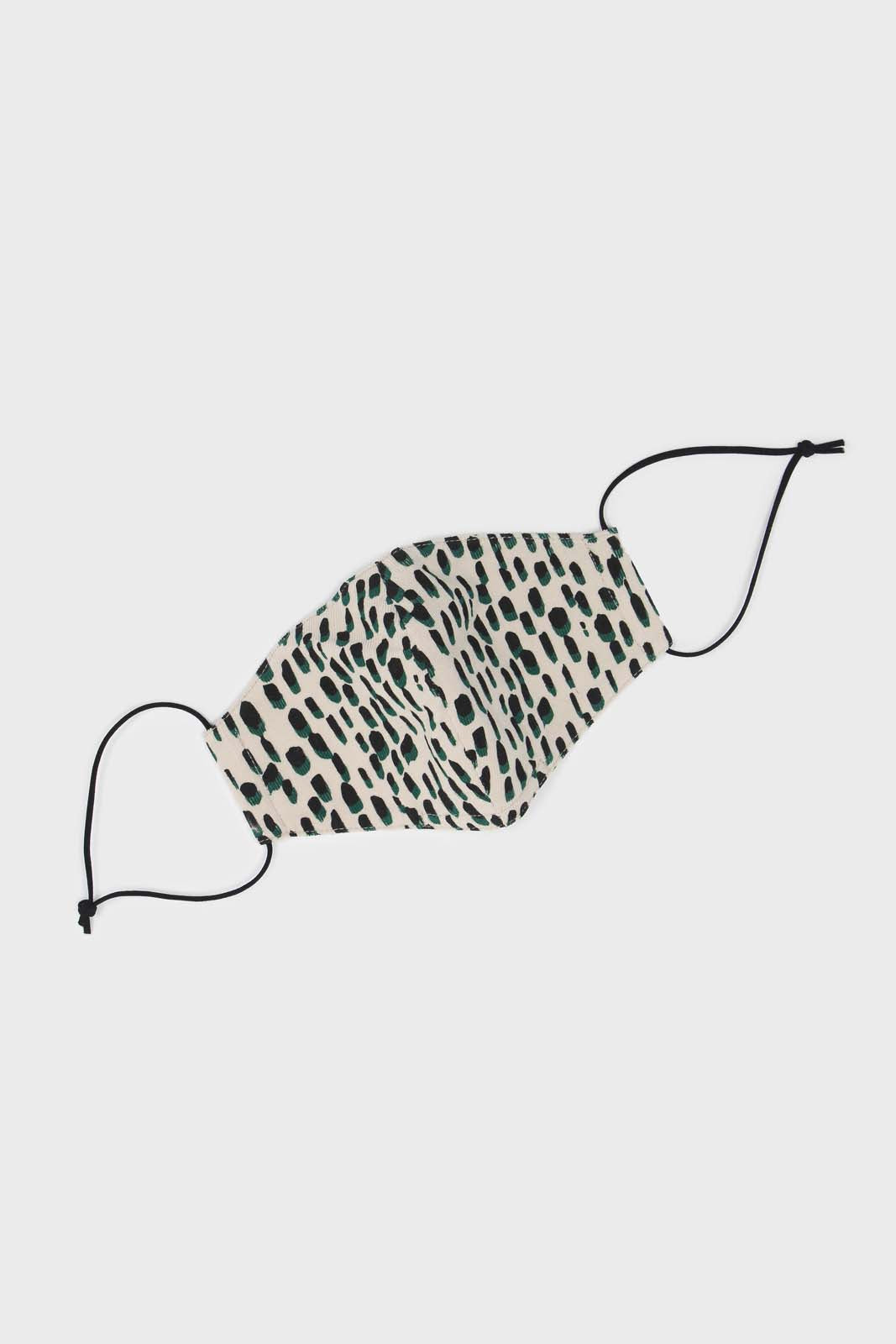 Ivory patterned micro ribbed cotton mask_2