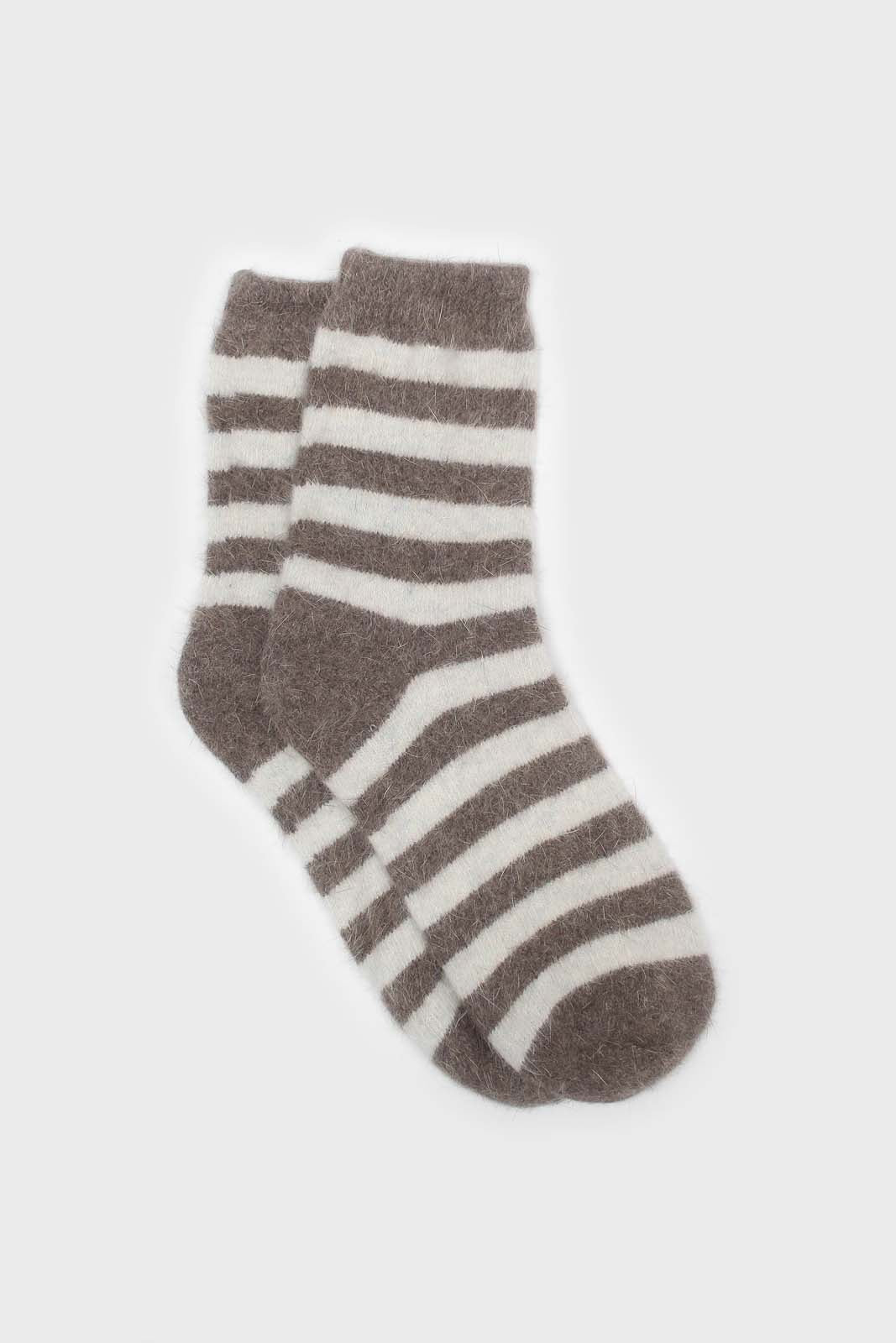 Cocoa and beige striped angora socks_1