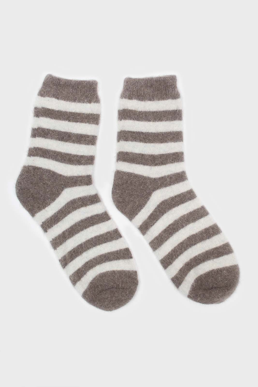 Cocoa and beige striped angora socks_3