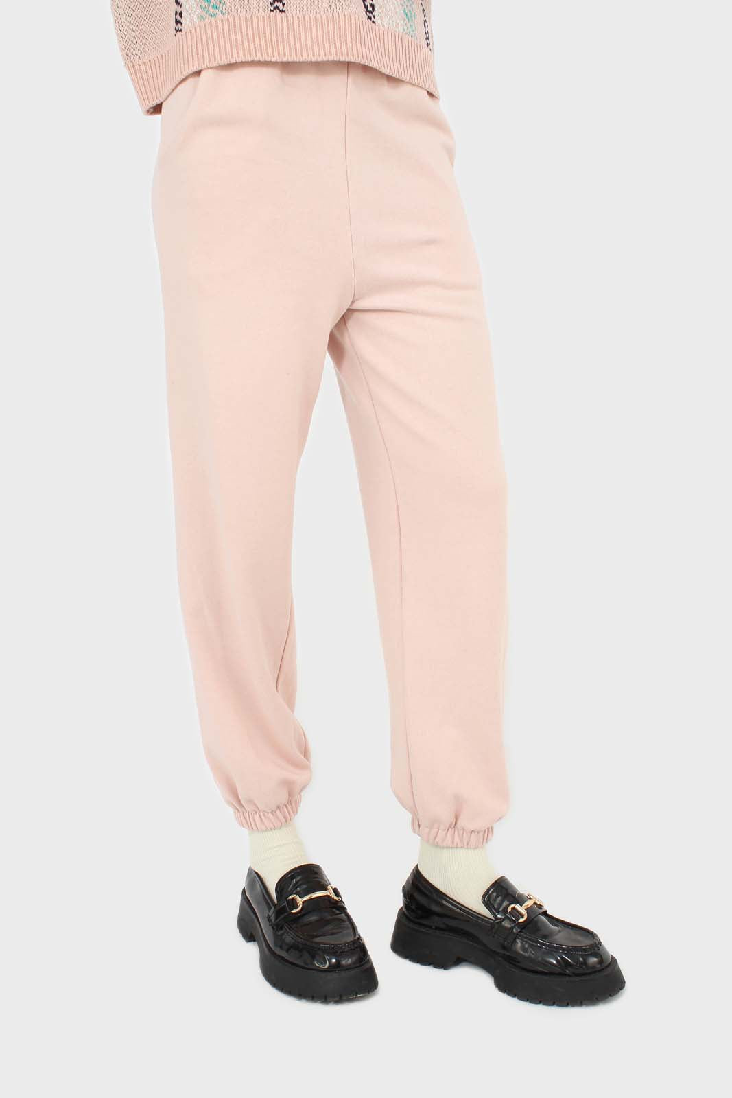 Baby pink loose fit sweatpants_1