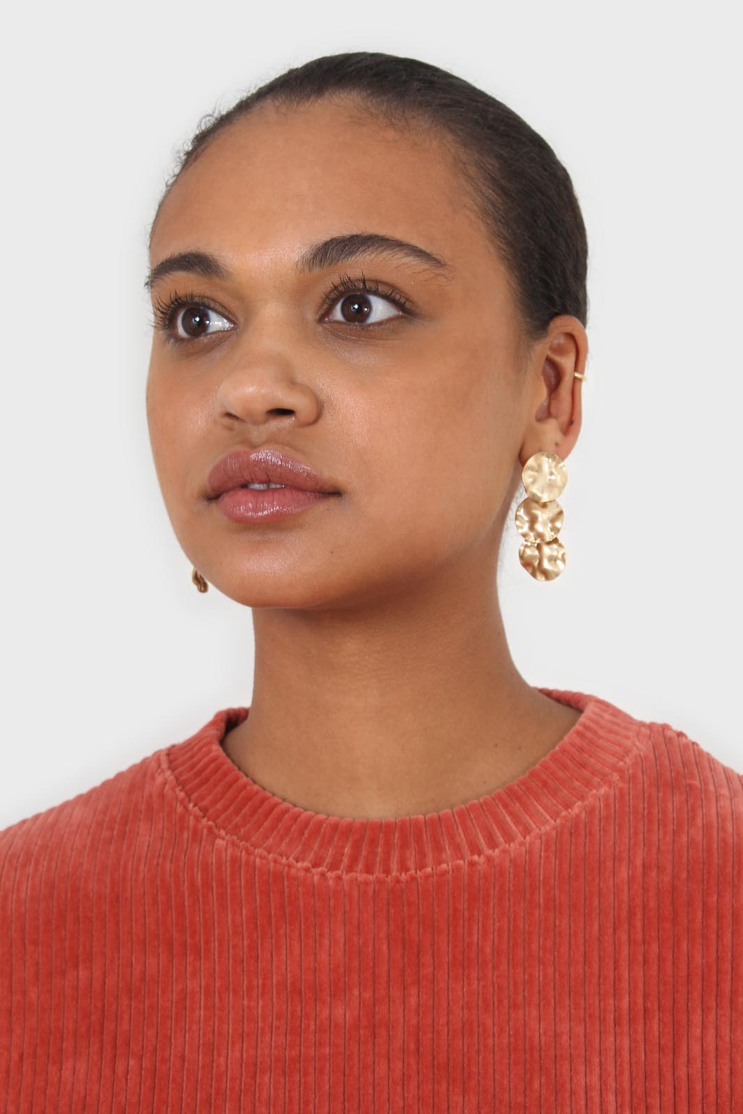 Orange ribbed velvet long sleeved top_5