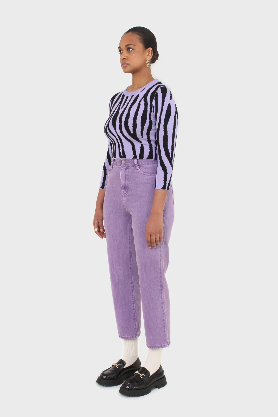 Lilac and black zebra cropped top_11