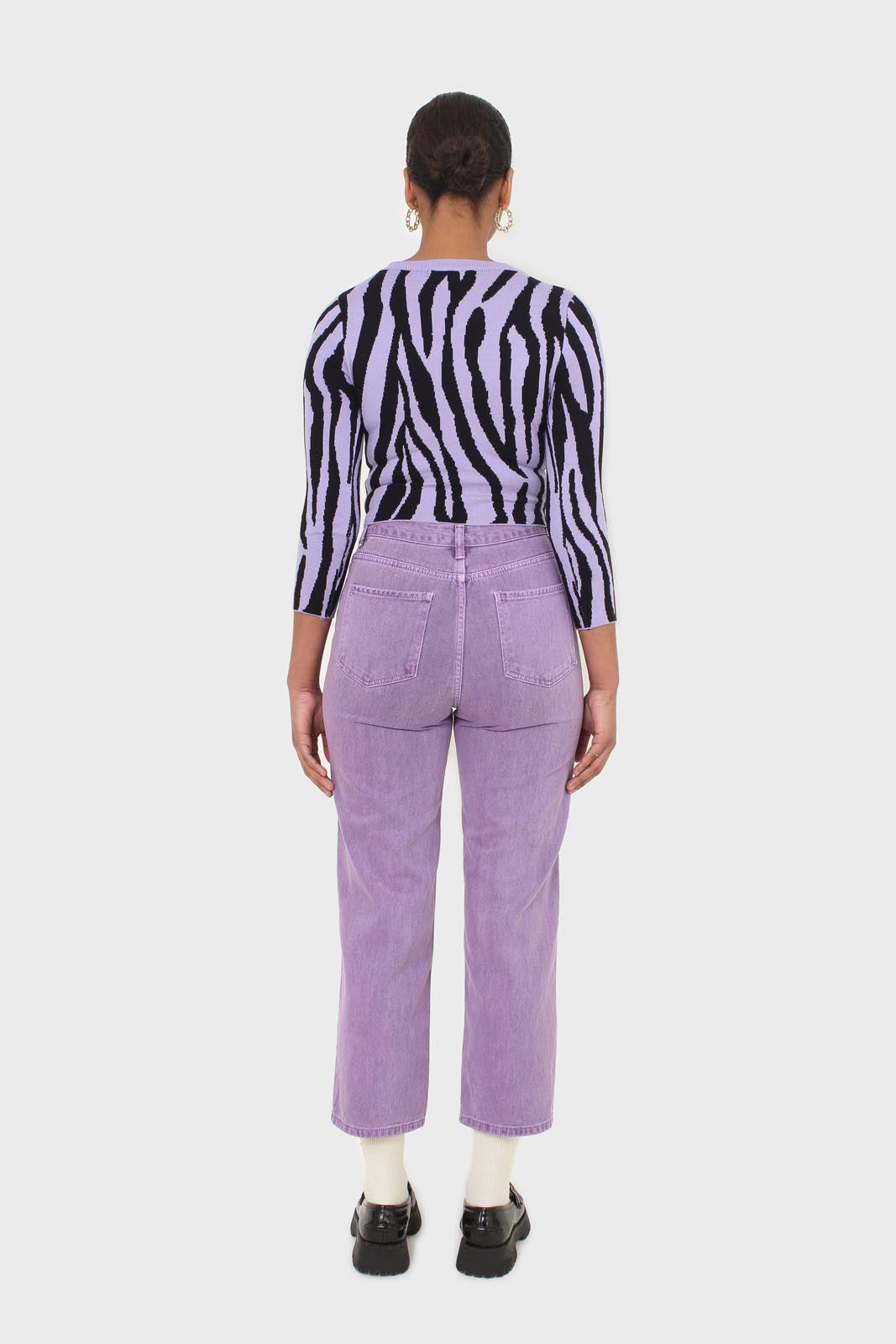 Lilac and black zebra cropped top_12