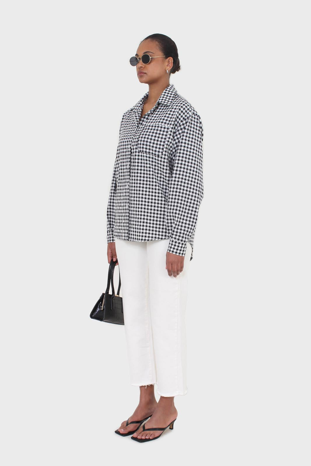 Black and white gingham oversized shirt_6